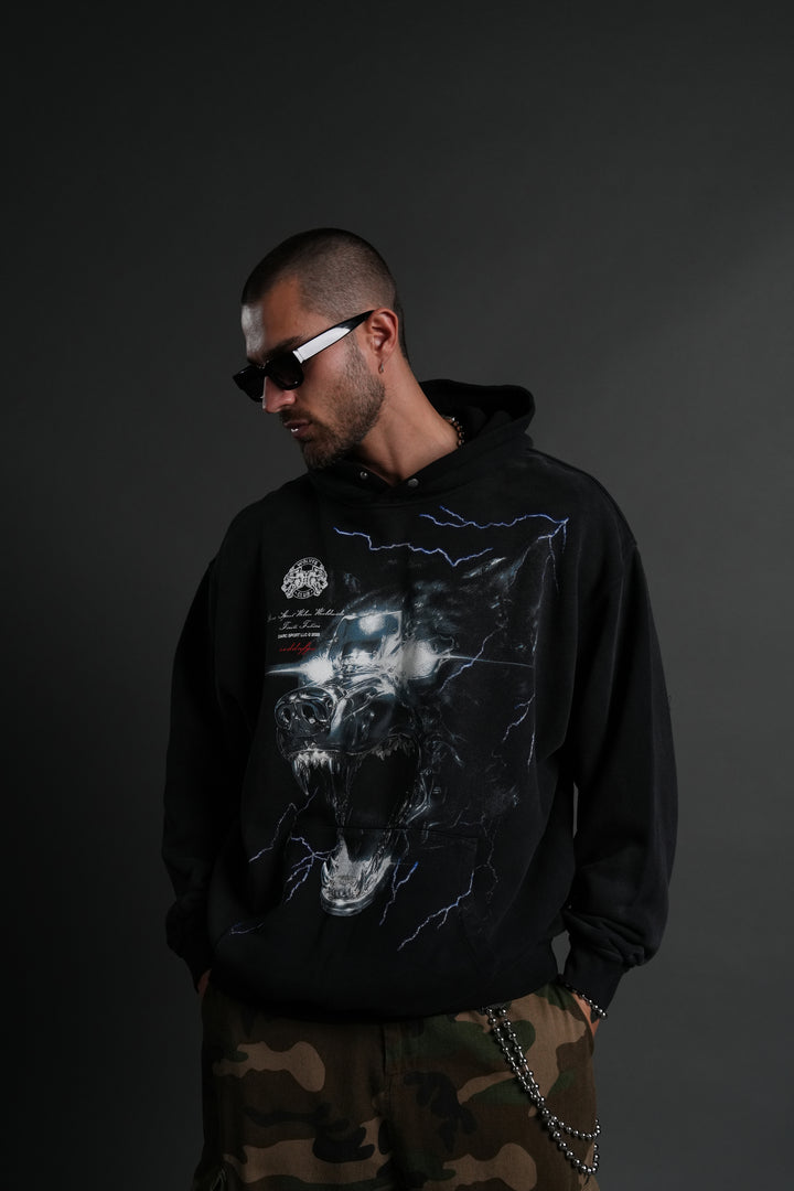 Eye of the Beast "Pierce" Hoodie in Black Drift Wash