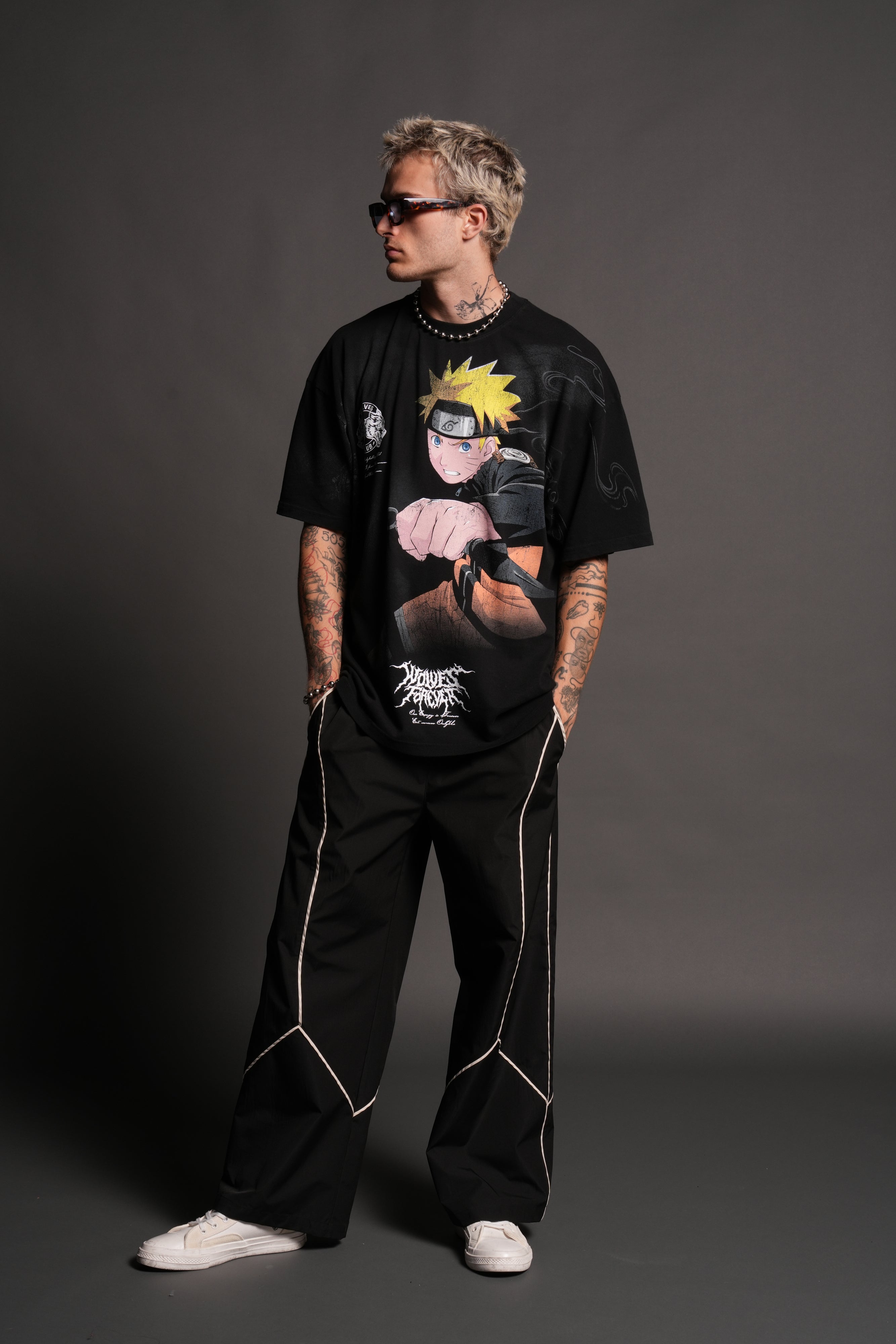 Uzumaki Naruto "Side-By-Side" Series Premium Tee in Black