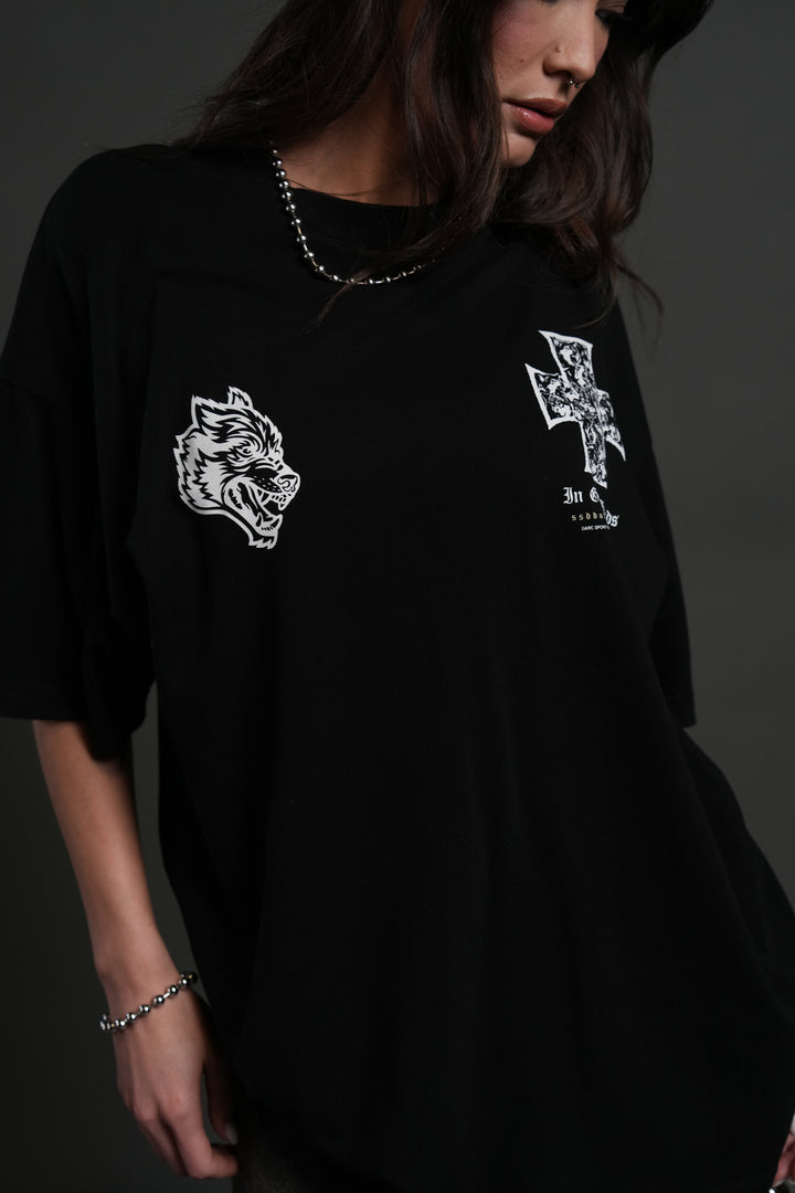 Iron Wolf Pack "Premium" Oversized Tee in Black