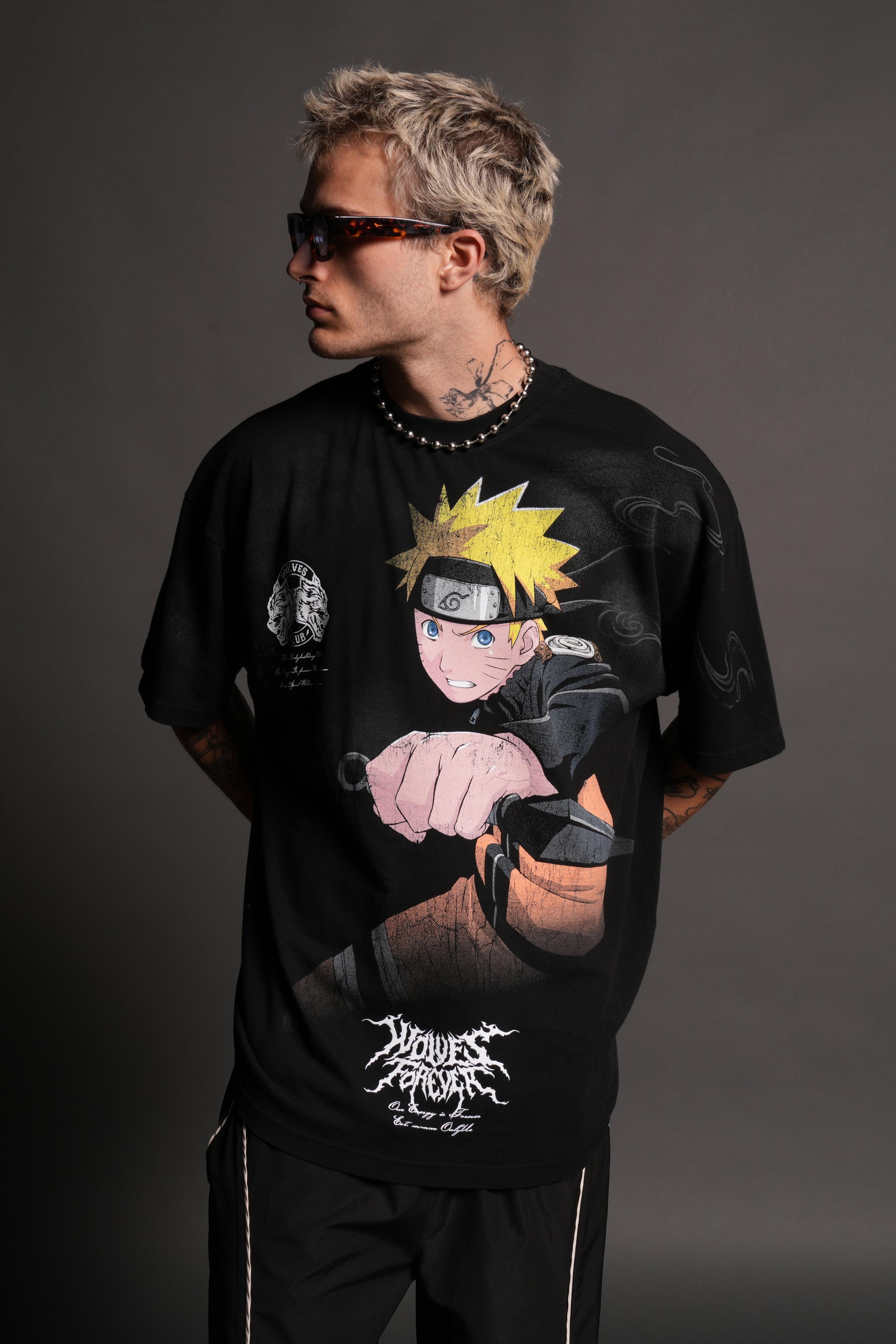 Uzumaki Naruto "Side-By-Side" Series Premium Tee in Black