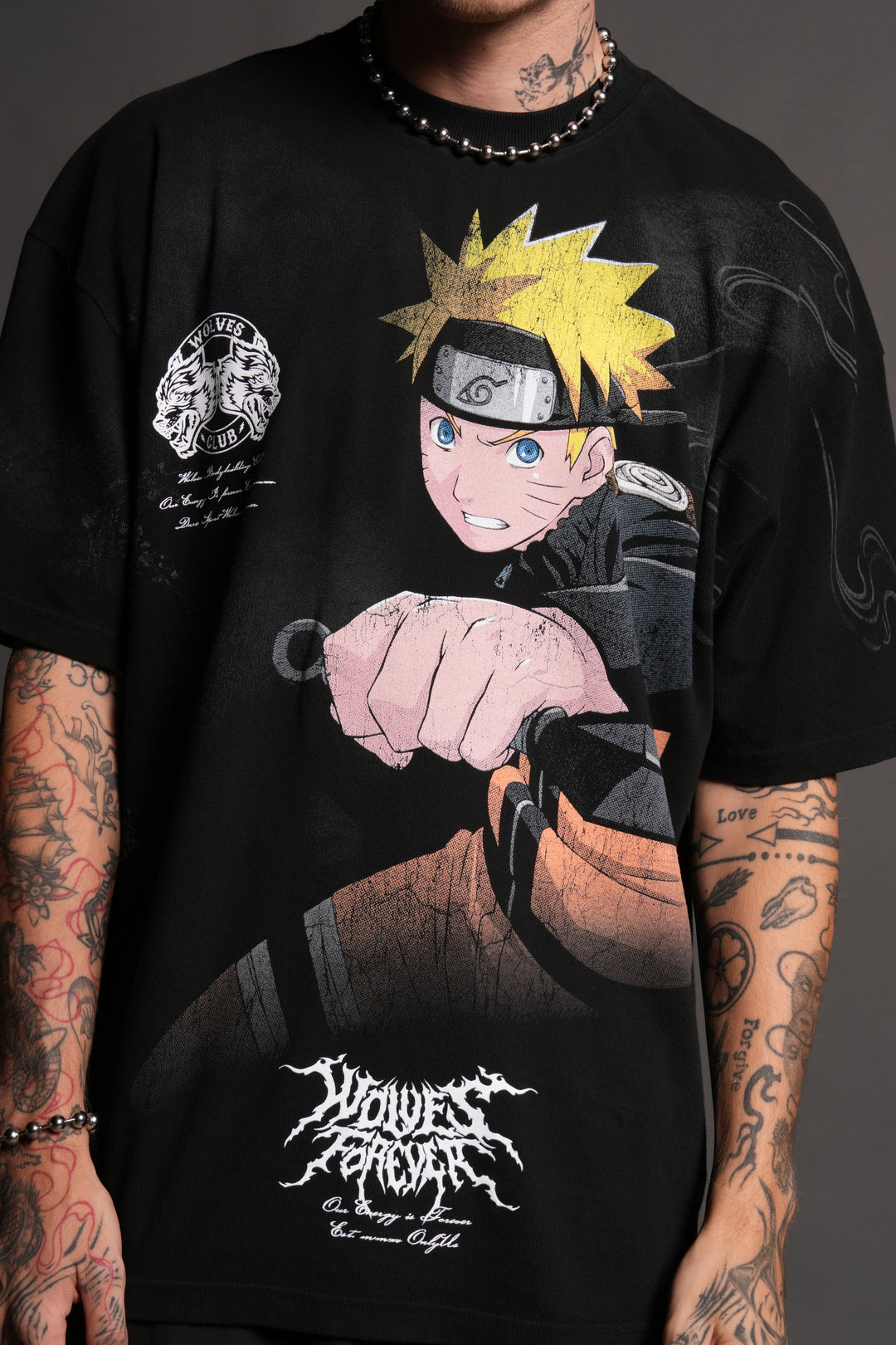 Uzumaki Naruto "Side-By-Side" Series Premium Tee in Black