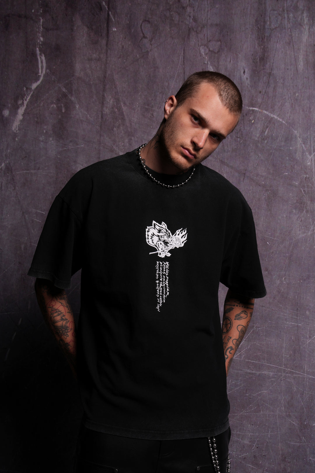 Eternal Fire "Premium" Oversized Tee in Black
