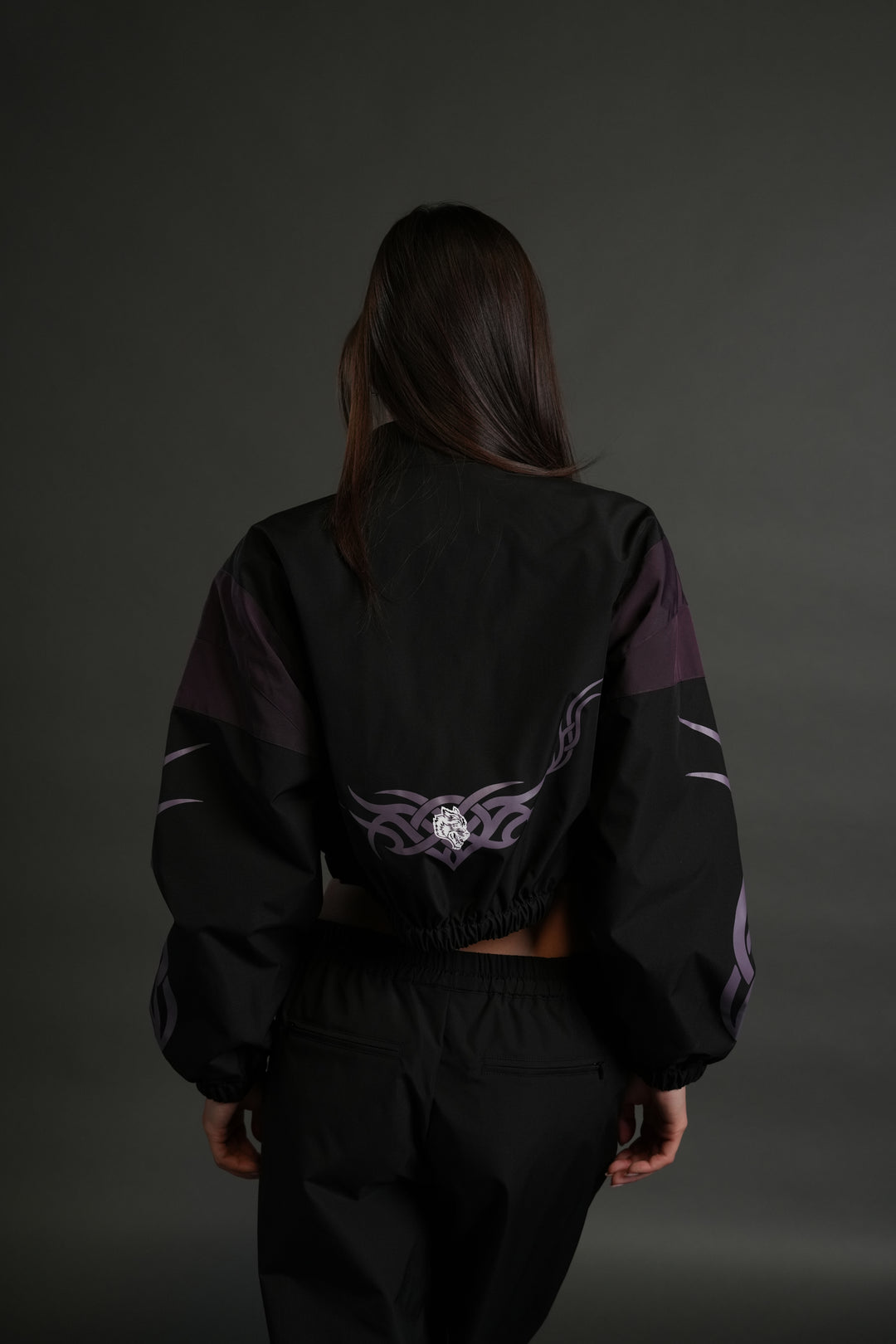 Wolves Finite Code Nadia Track Jacket in Black/Phantom Purple