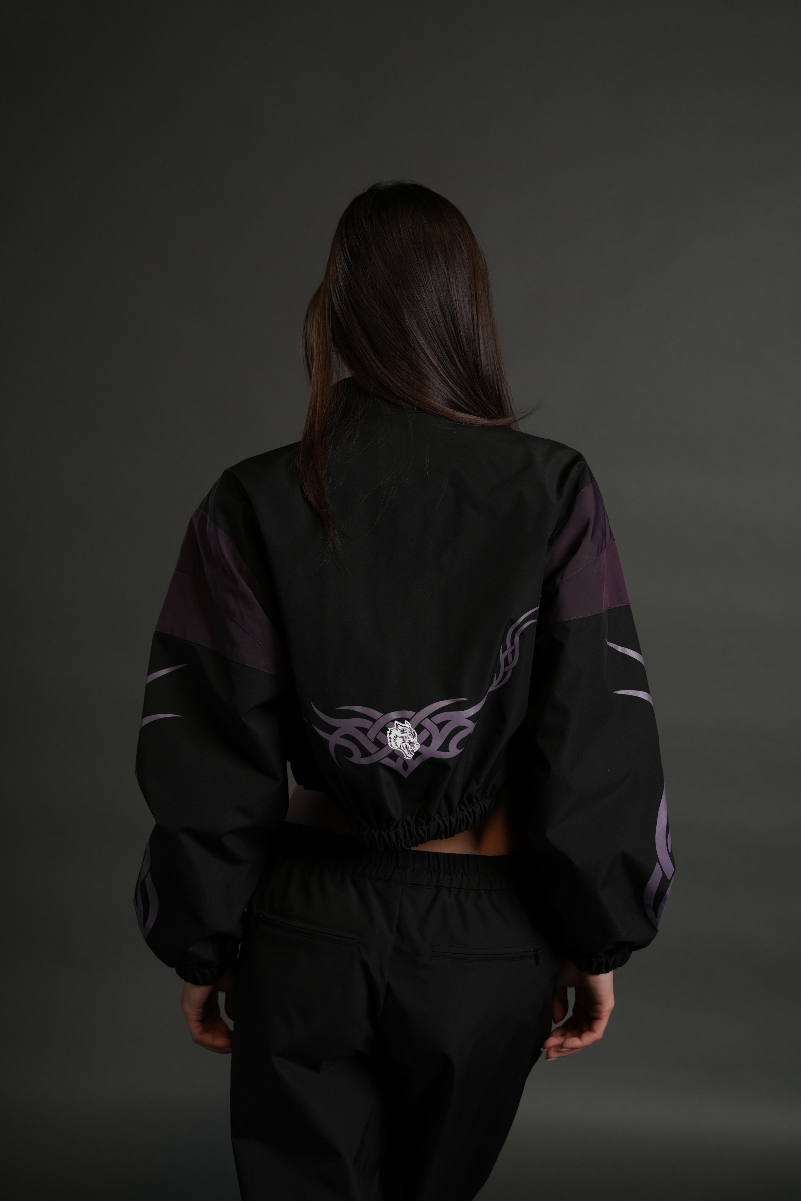 Wolves Finite Code Nadia Track Jacket in Black/Phantom Purple