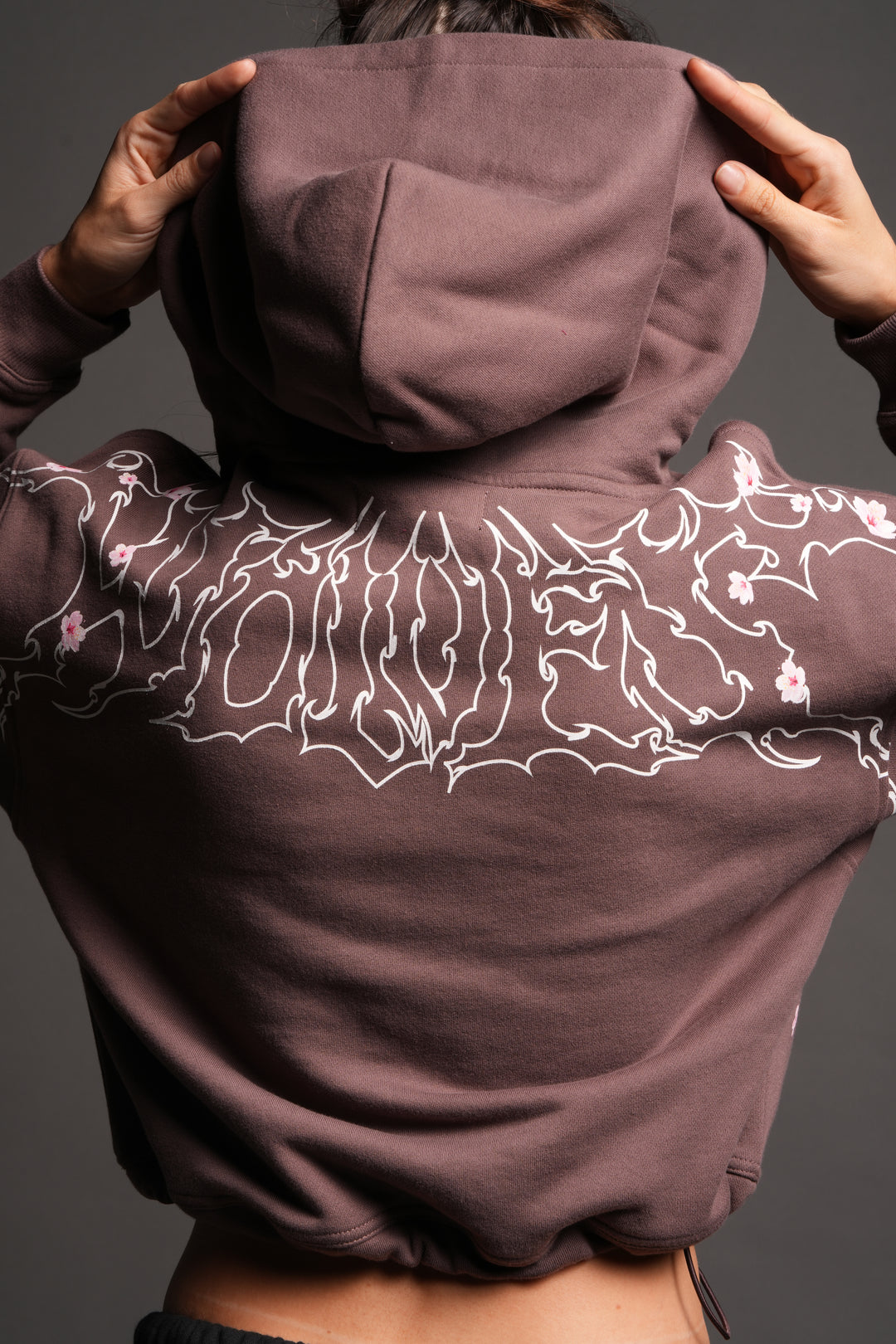 Sakura Hesh Dempsey Cropped Hoodie In Rose Taupe
