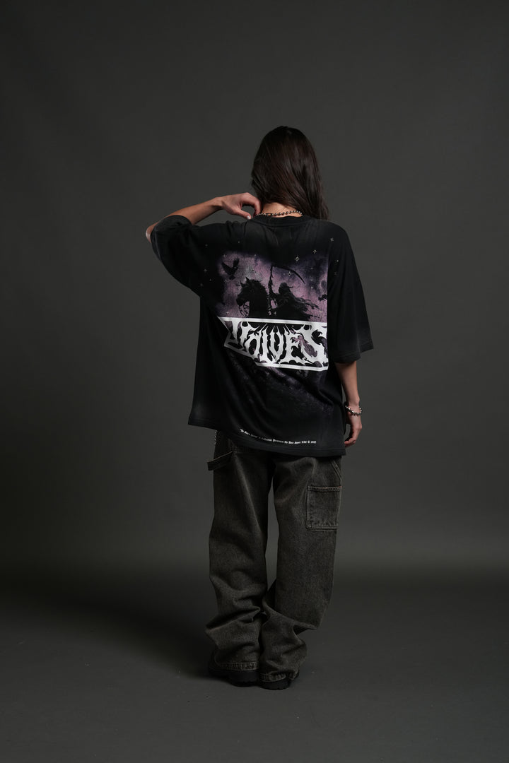 Midnight Horseman "Premium" Oversized Tee in Black Drift Wash
