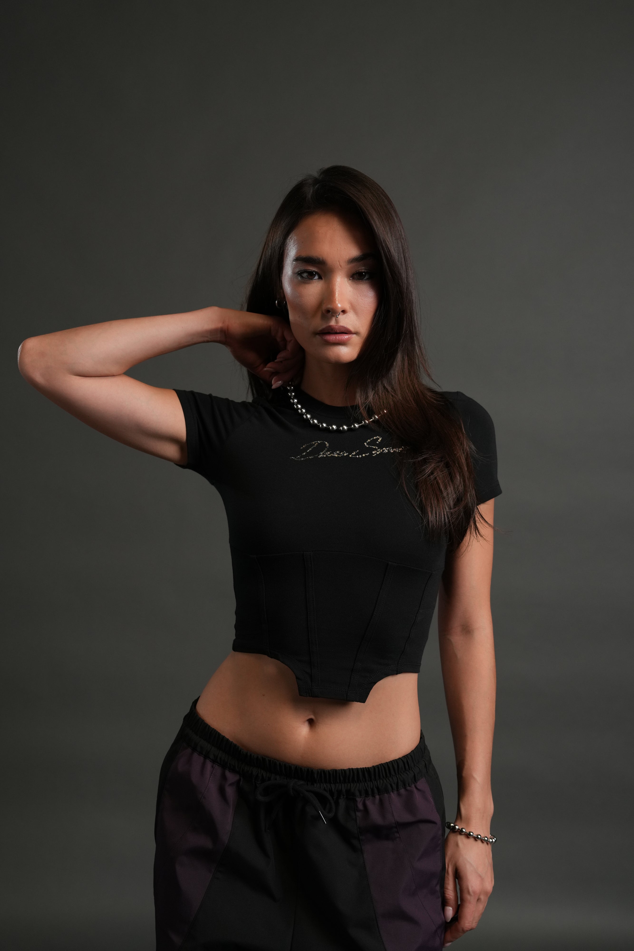 Darc Star Salem Corset Tee in Black