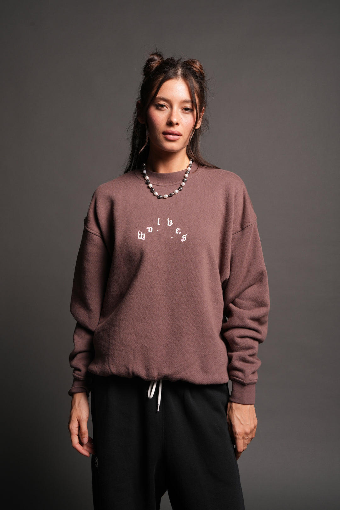 Sakura Pyramid Premium London Crewneck In Rose Taupe