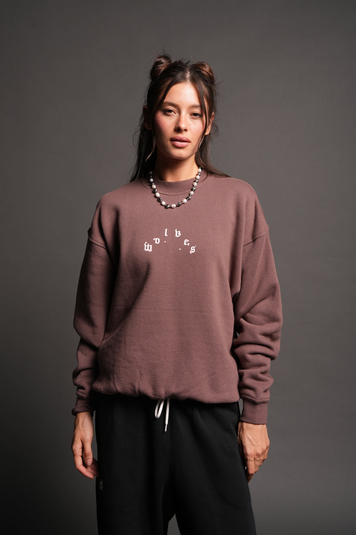 Sakura Pyramid Premium London Crewneck In Rose Taupe