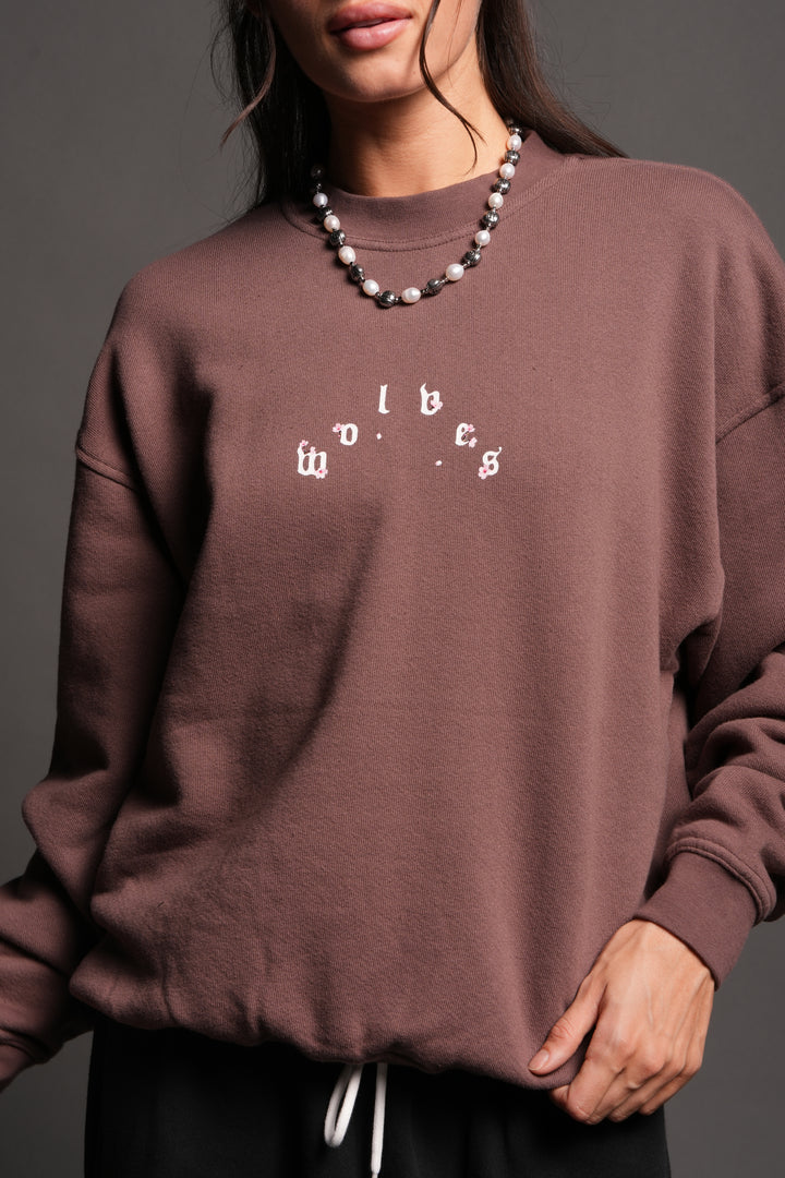 Sakura Pyramid Premium London Crewneck In Rose Taupe