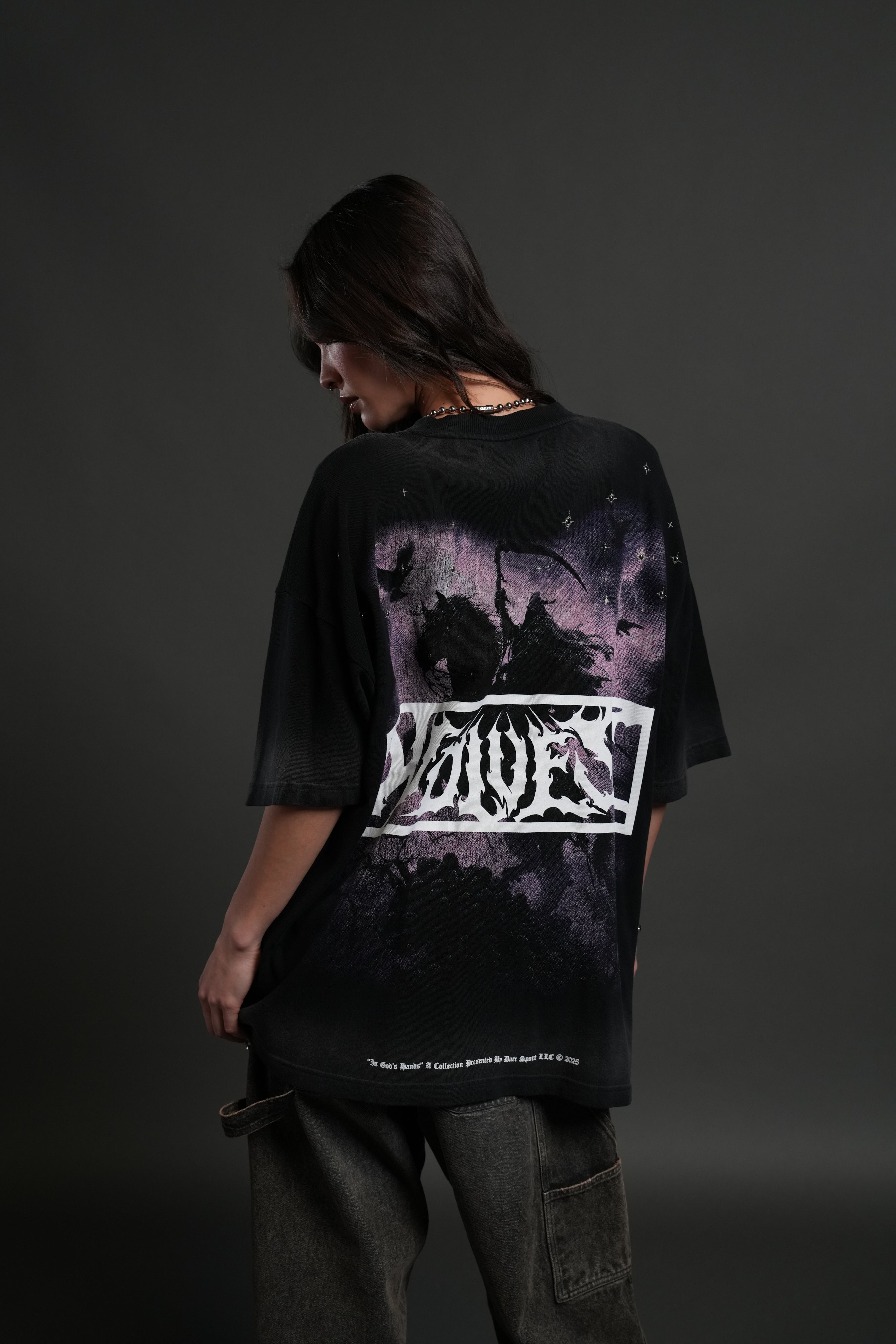 Midnight Horseman "Premium" Oversized Tee in Black Drift Wash