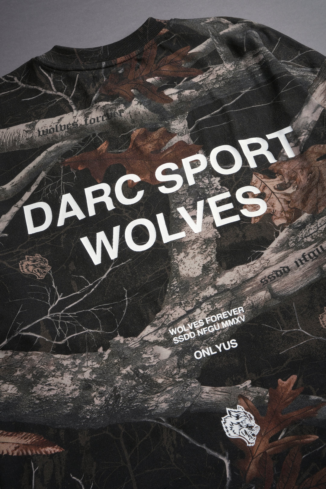 Darc Sport Wolves "Premium" Oversized Tee in Darc Brown Woodland Camo