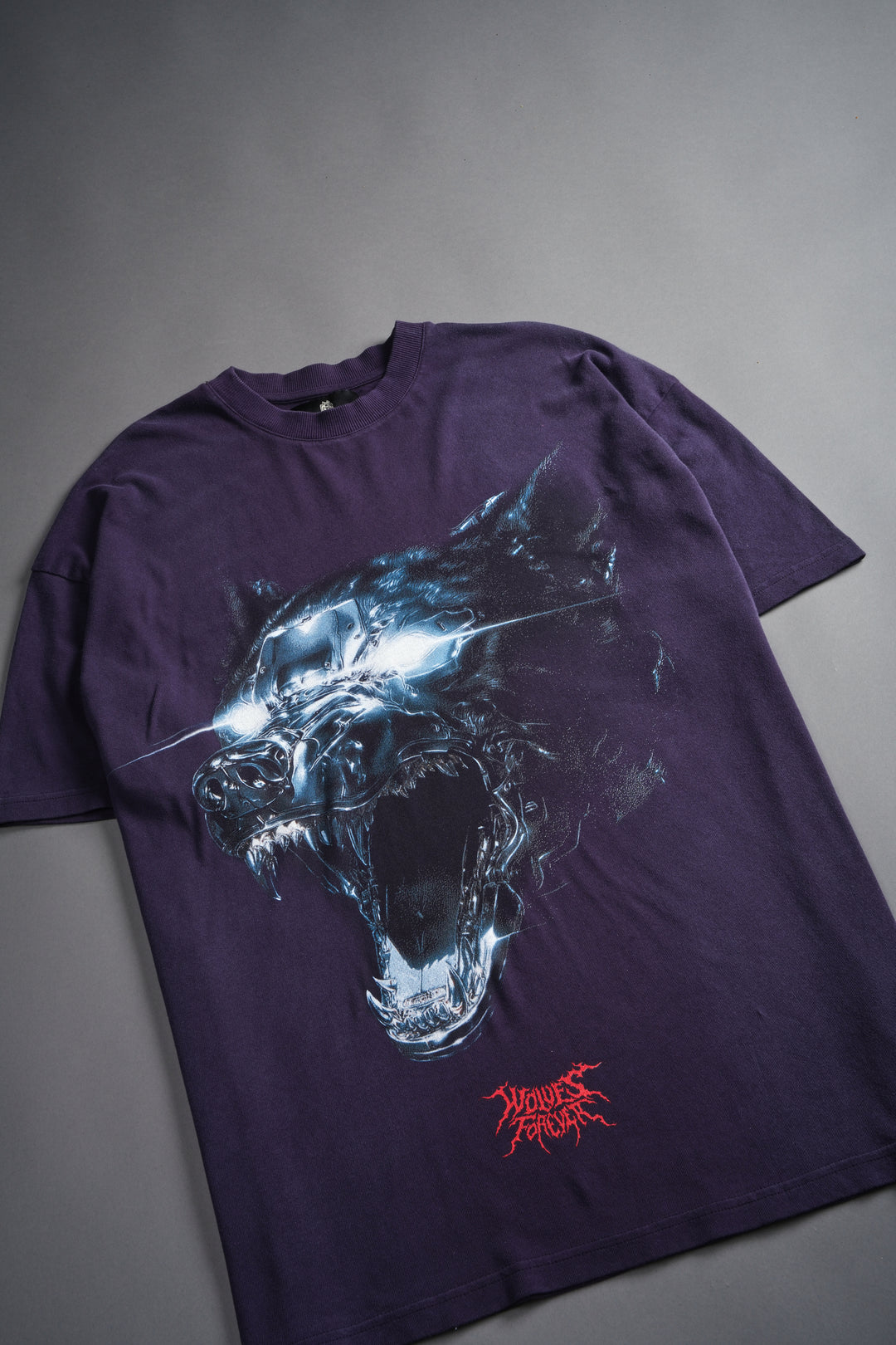Chrome Wolf "Premium" Oversized Tee in Phantom Purple Inverted Sun Fade