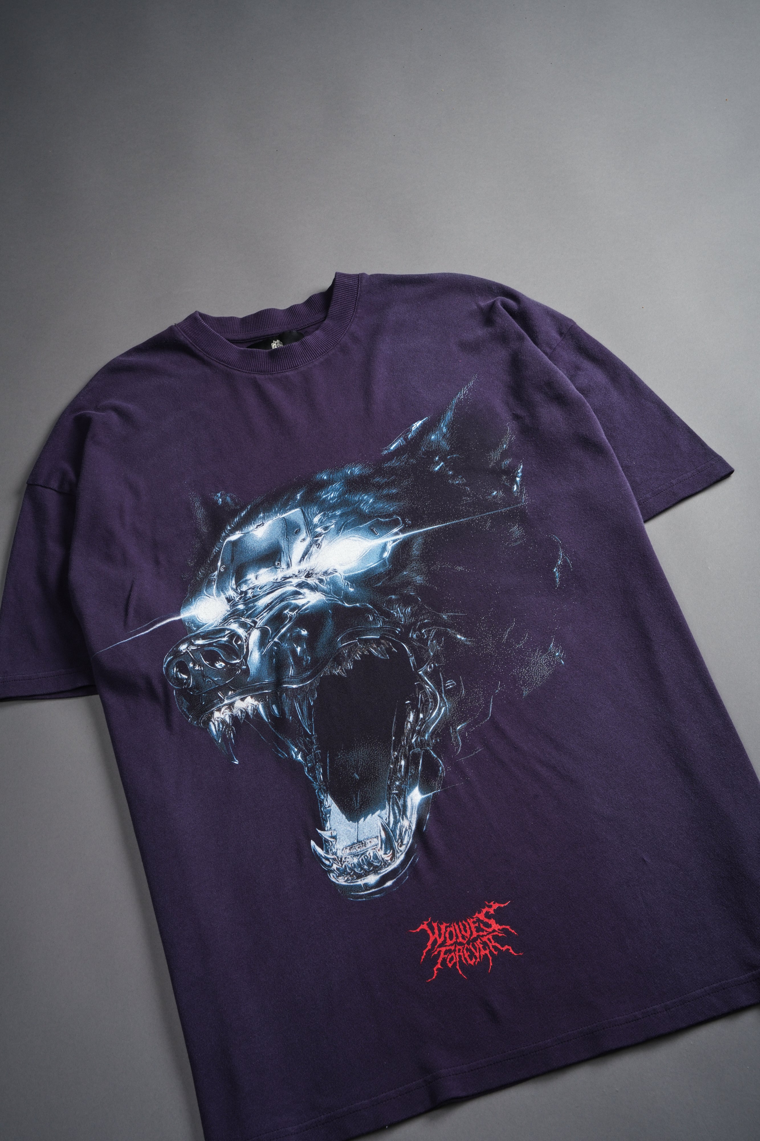 Chrome Wolf "Premium" Oversized Tee in Phantom Purple Inverted Sun Fade