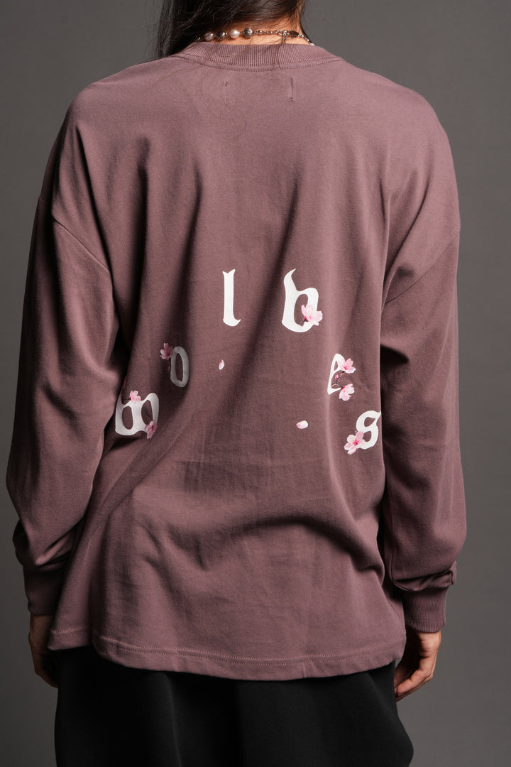 Sakura Pyramid Premium Ls Tee In Rose Taupe