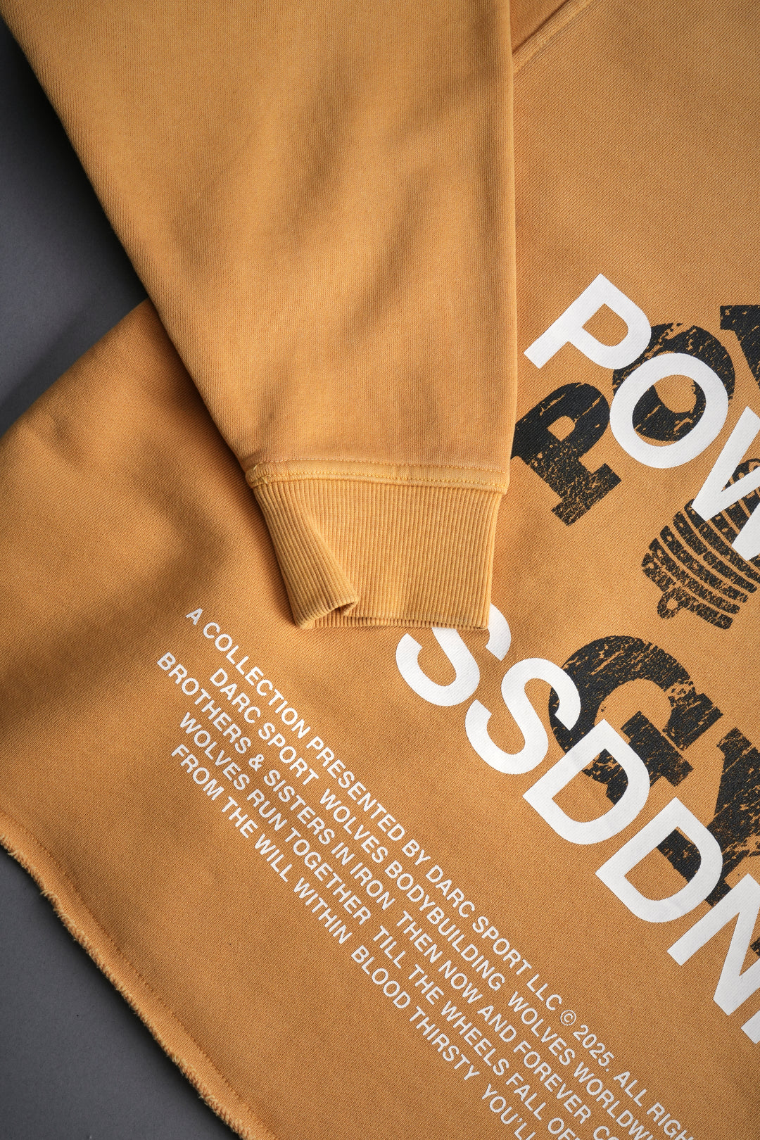 Only Us Gym Raw Hem "Box Cut" Pierce Hoodie in Golden Yellow