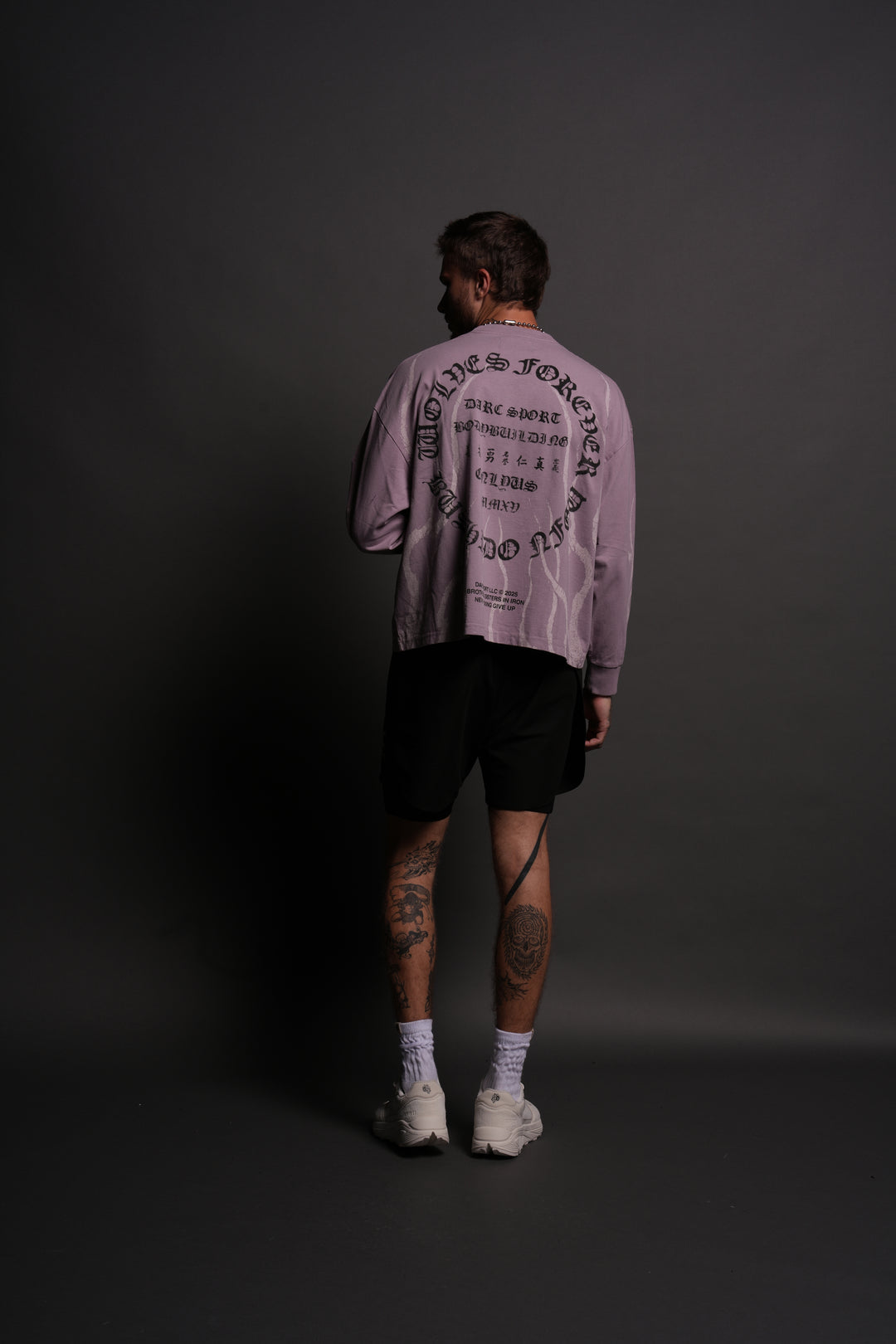 Warrior's Fire Grunge "Box Cut" L/S Tee in Purple Smoke