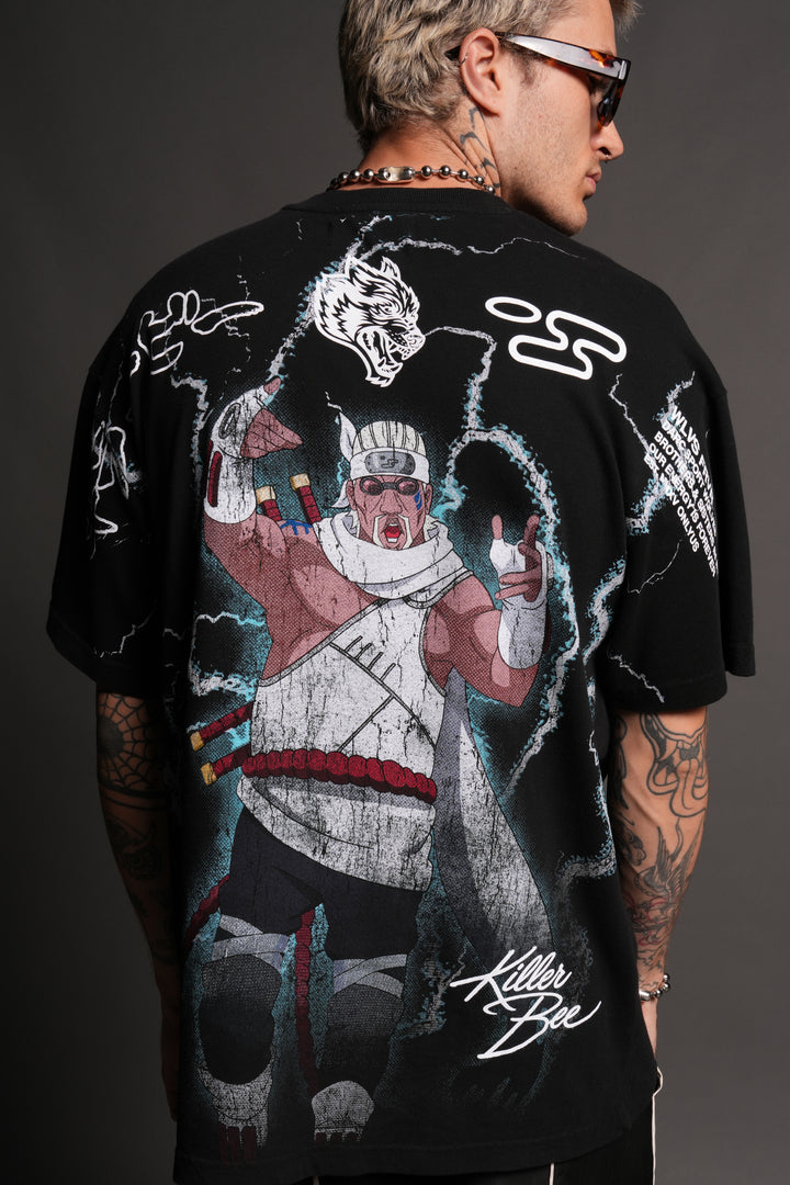 Killer Bee Premium Oversized Tee in Black