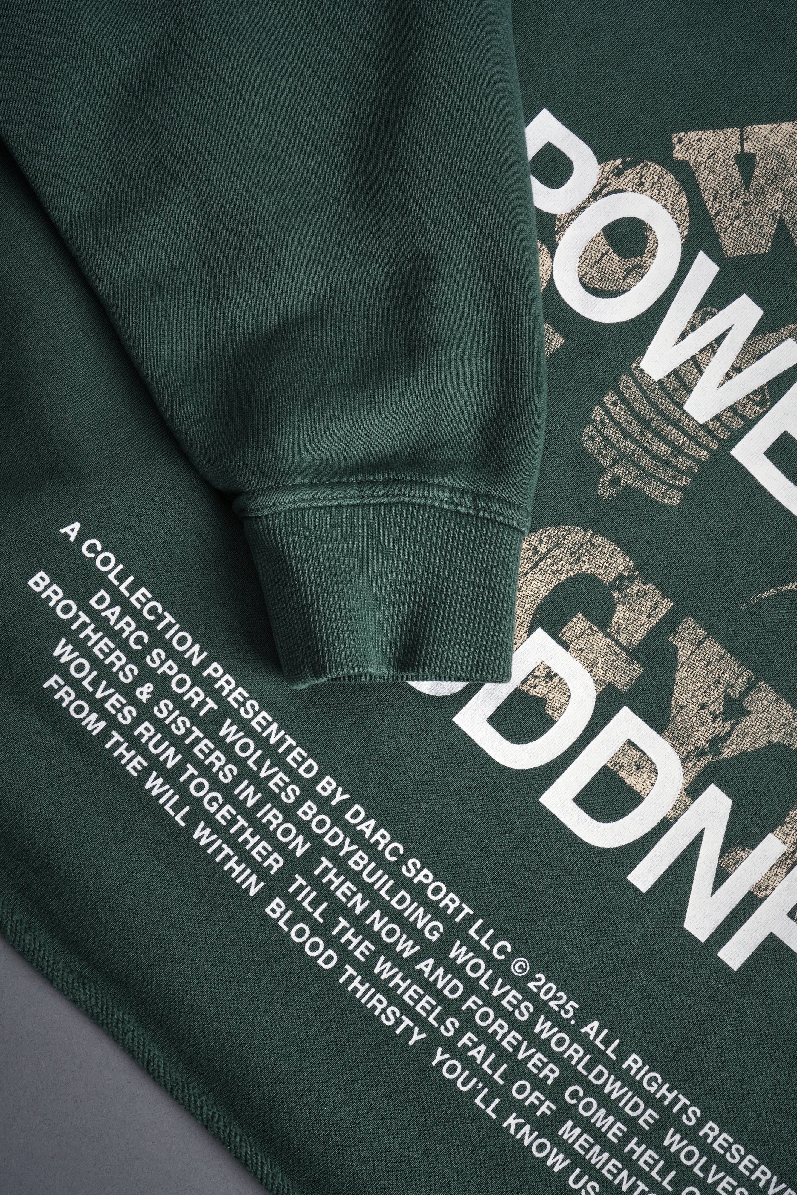 Only Us Gym Raw Hem "Box Cut" Pierce Hoodie in Norse Green