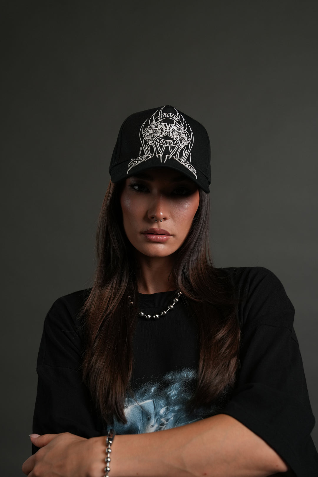 Finite Flame 5 Panel Hat in Black