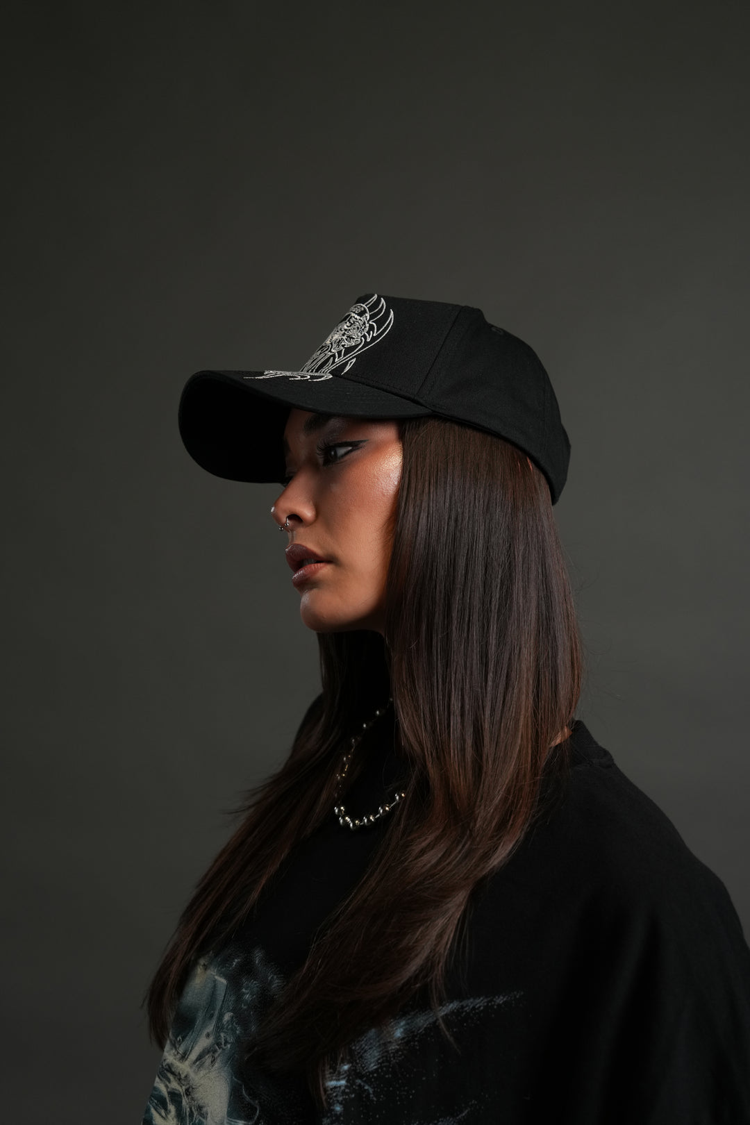 Finite Flame 5 Panel Hat in Black
