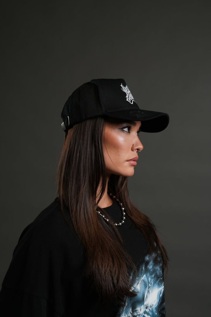 Finite Metal 5 Panel Hat in Black