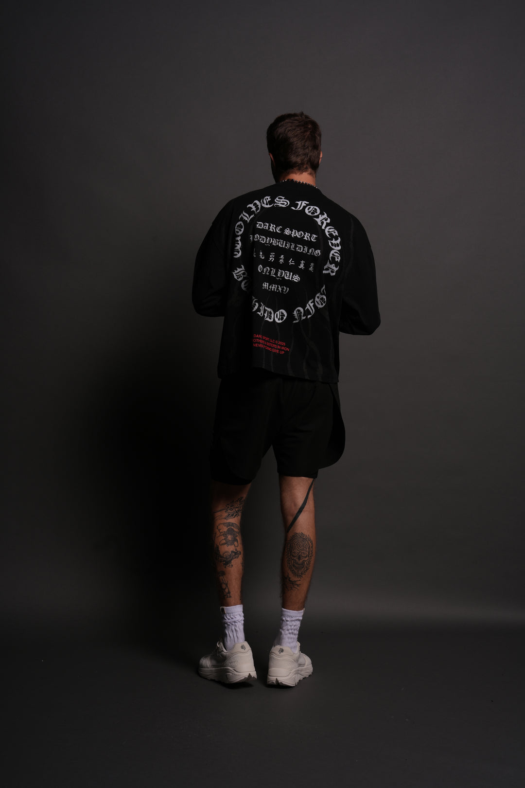 Warrior's Fire Grunge "Box Cut" L/S Tee in Black