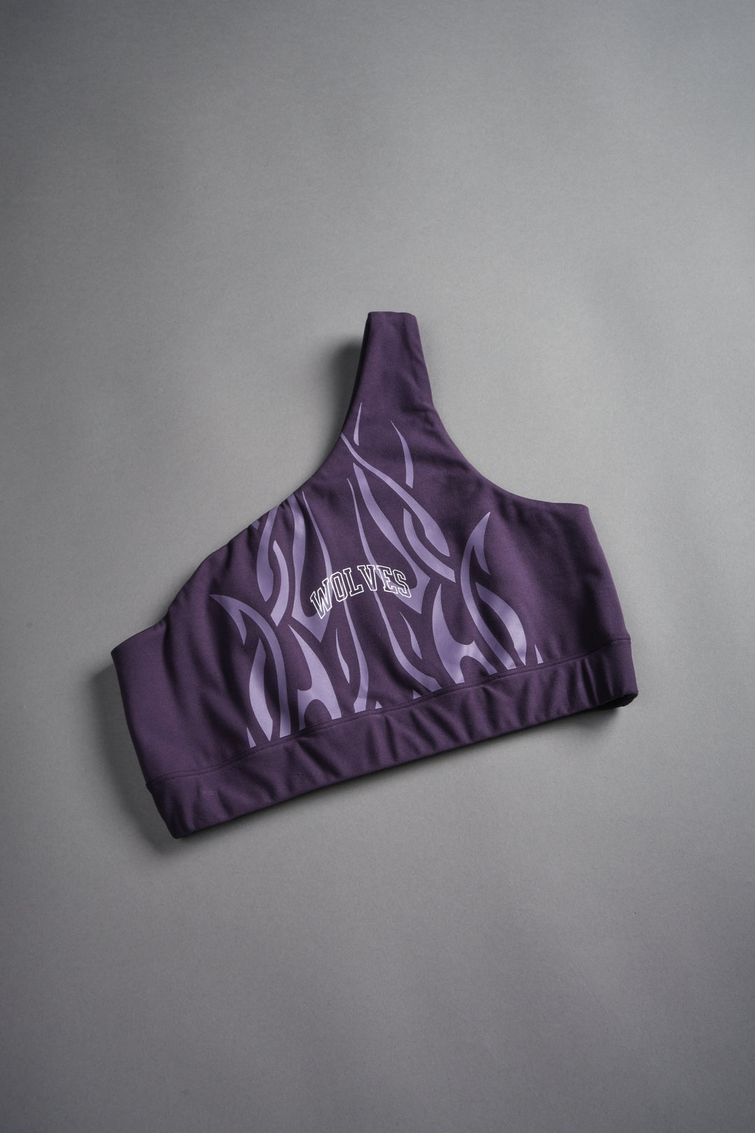Finite Flame One Shoulder Sports Bra in Phantom Purple