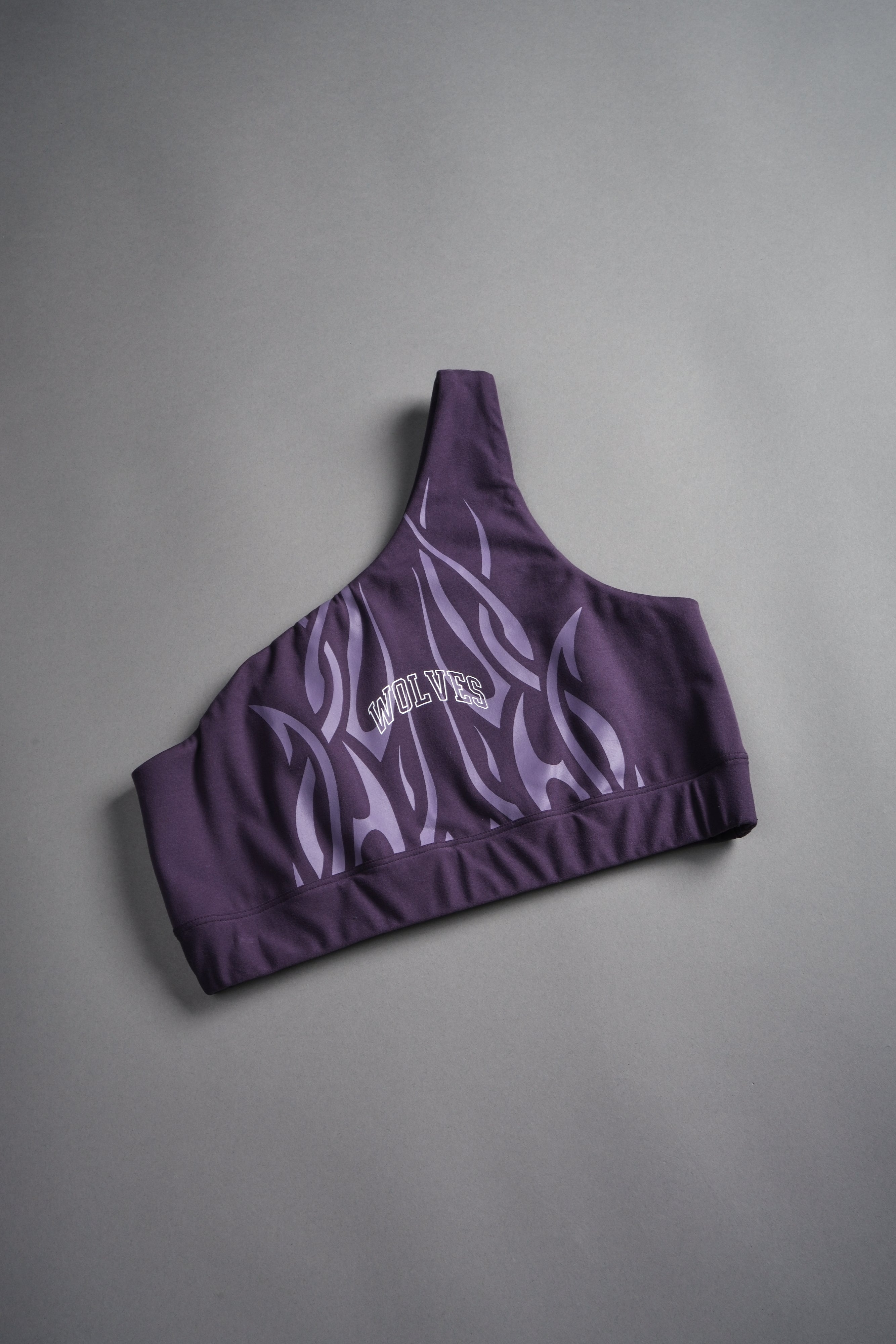 Finite Flame One Shoulder Sports Bra in Phantom Purple