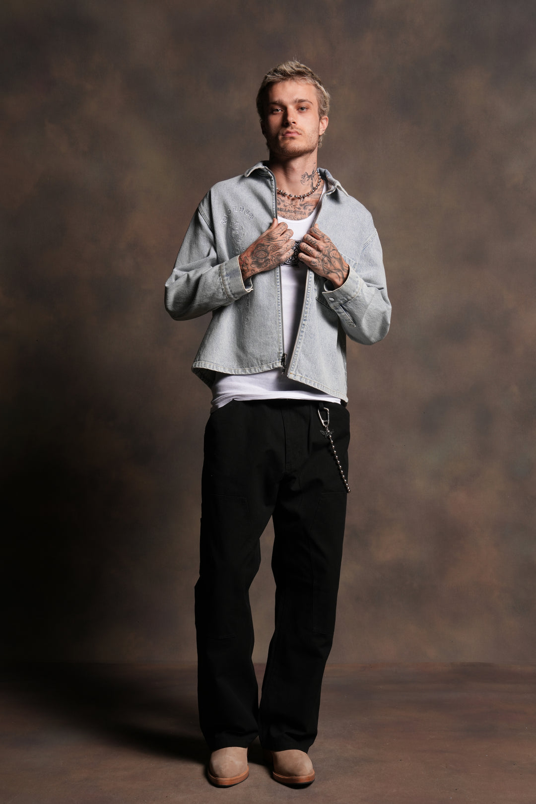 H-D Wolves Inferno Ls Denim Vince Shirt in Light Wash