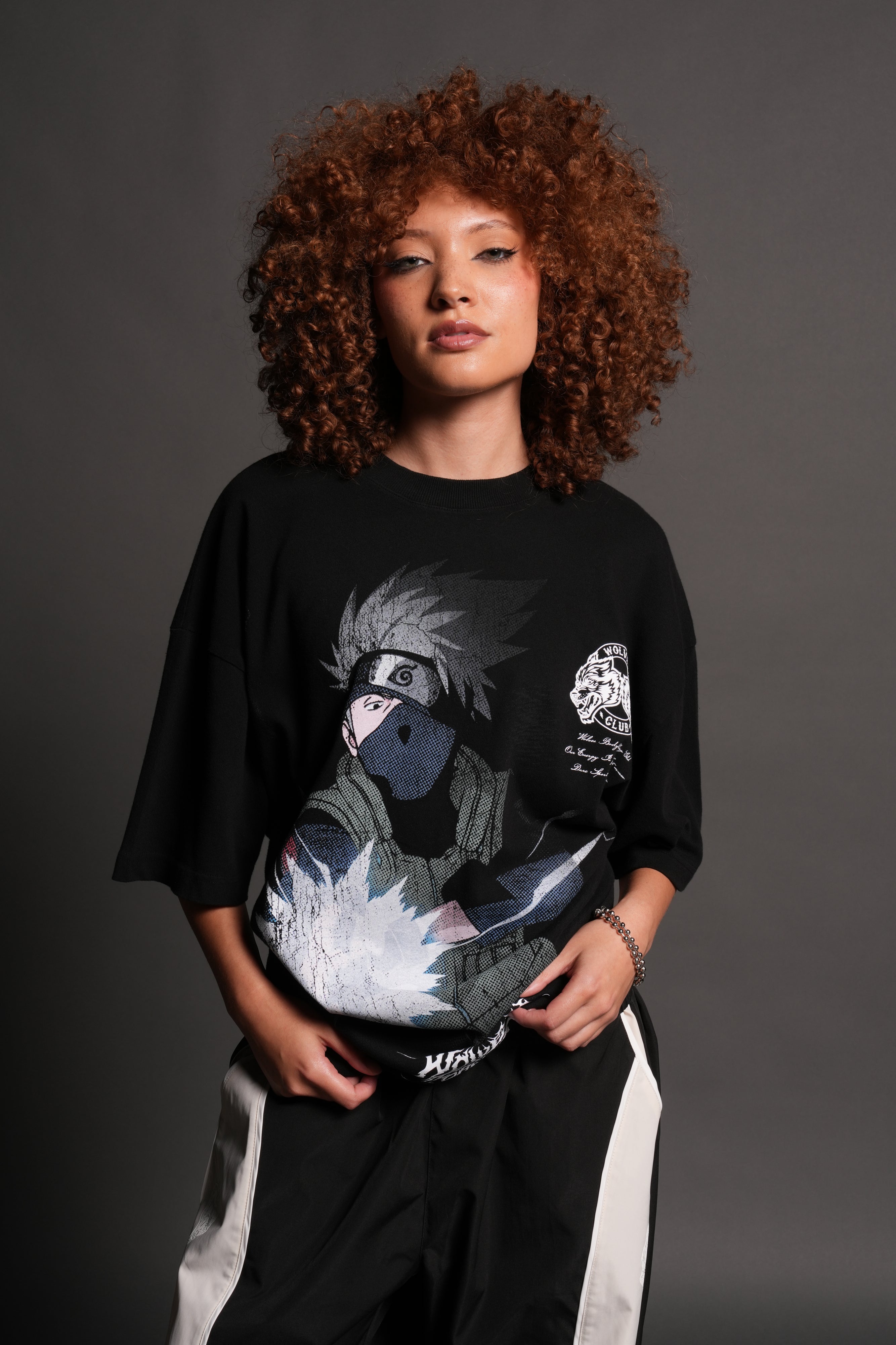 Kakashi Hatake "Side-By-Side" Series Premium Tee in Black