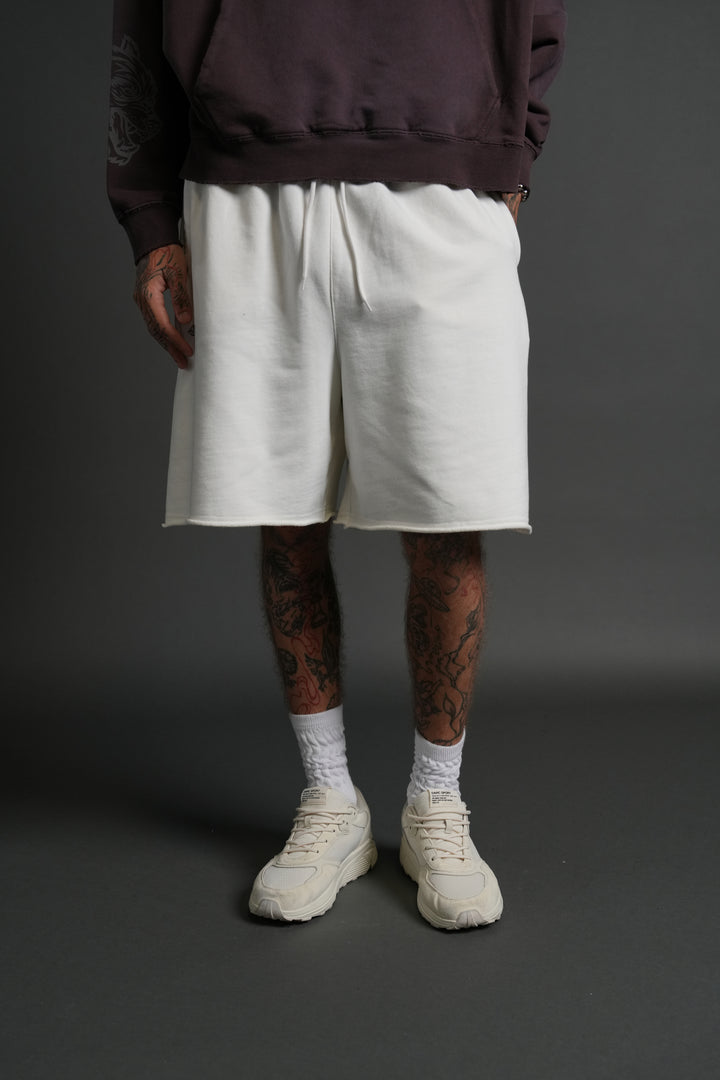 Darc Wandering Grunge Brock Sweat Shorts in Cream