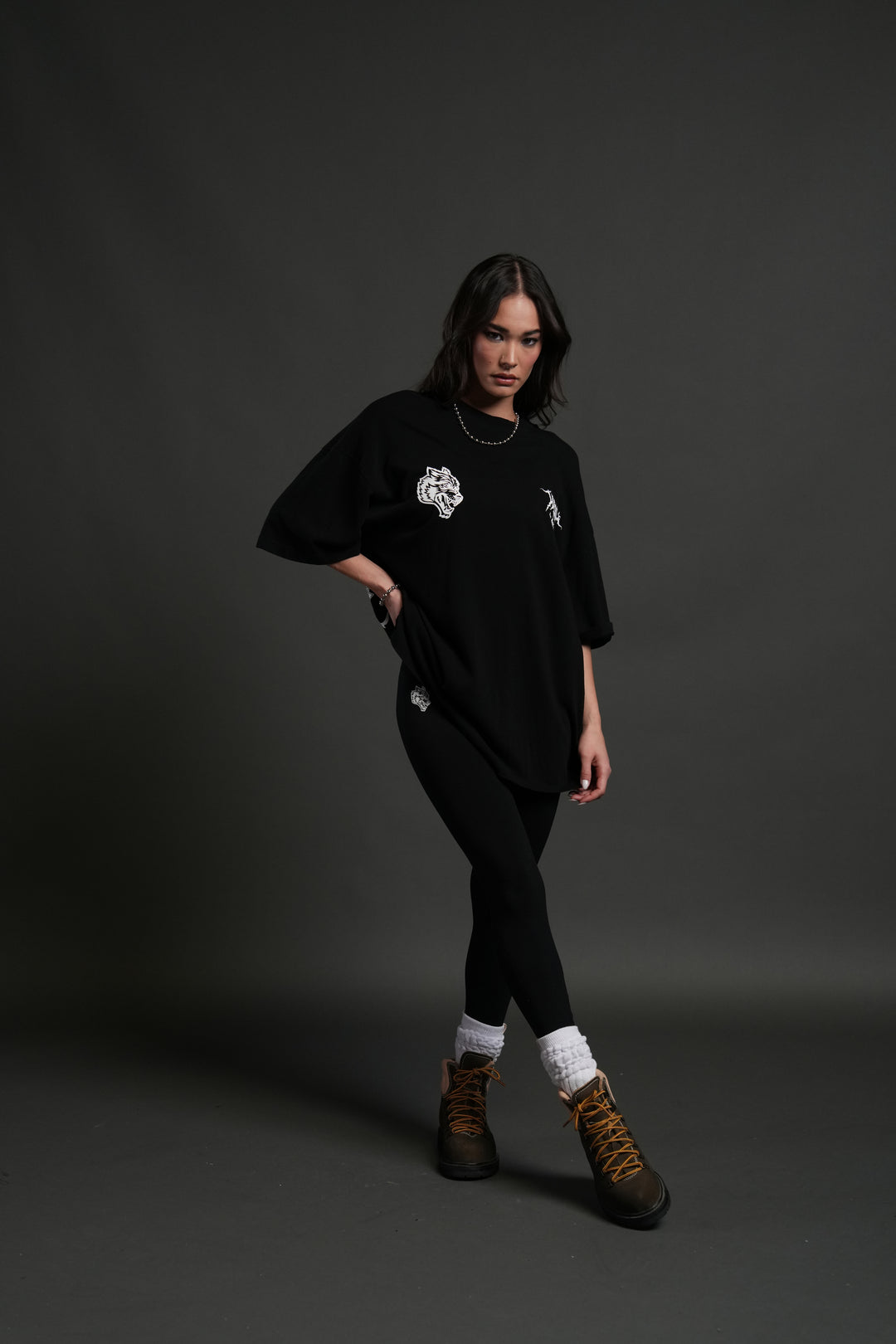 Through The Clouds "Premium" Oversized Tee in Black