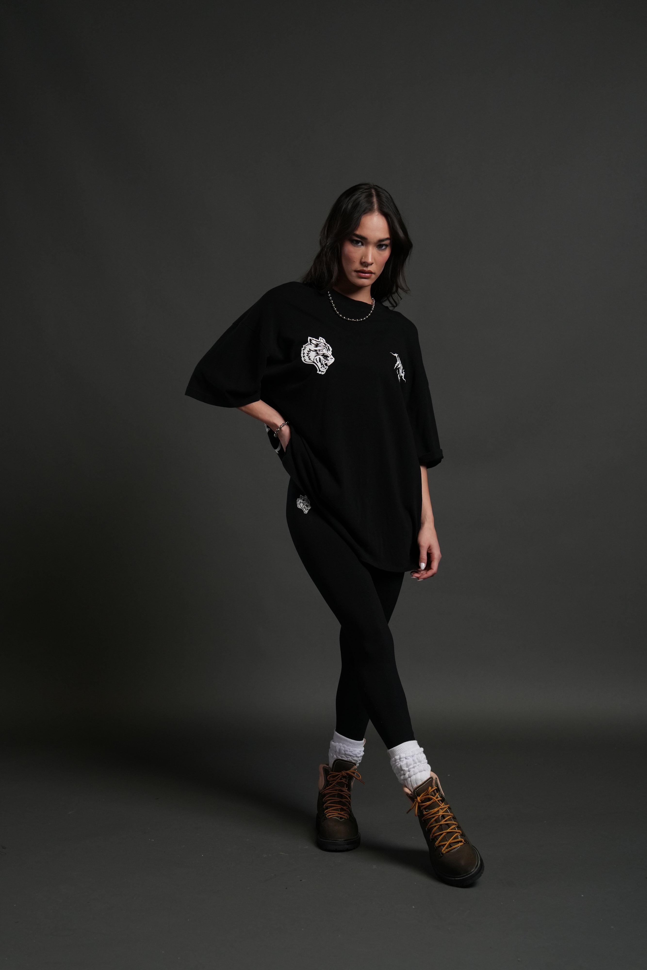 Through The Clouds "Premium" Oversized Tee in Black