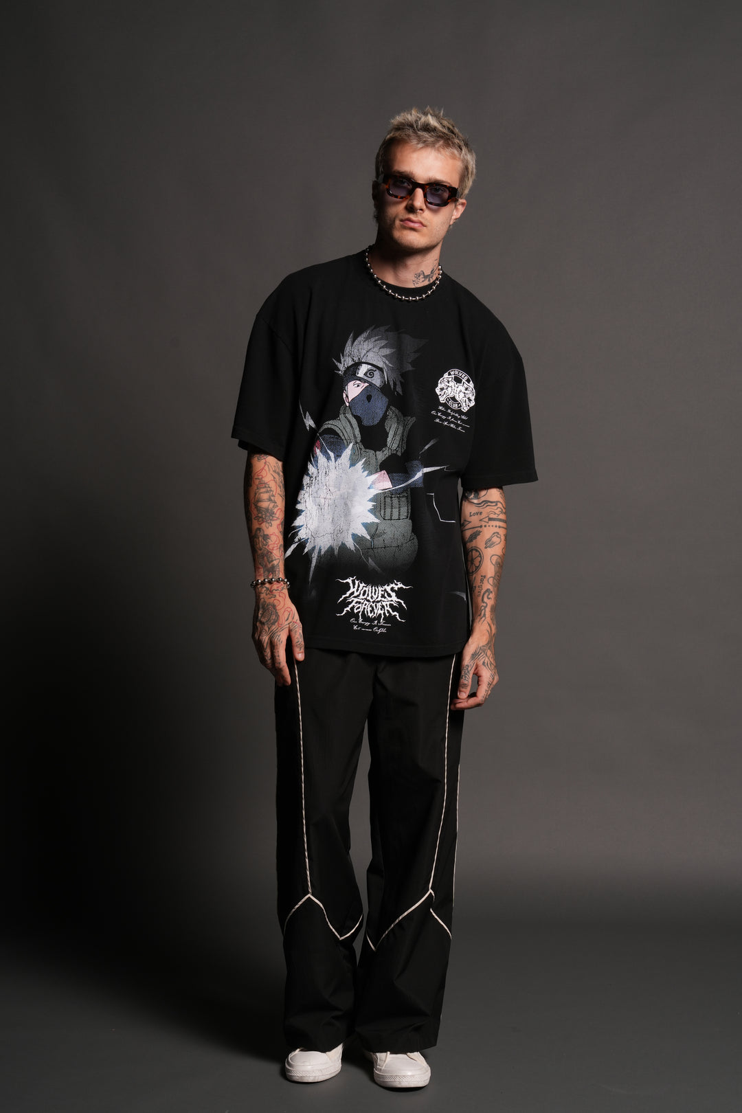 Kakashi Hatake "Side-By-Side" Series Premium Tee in Black