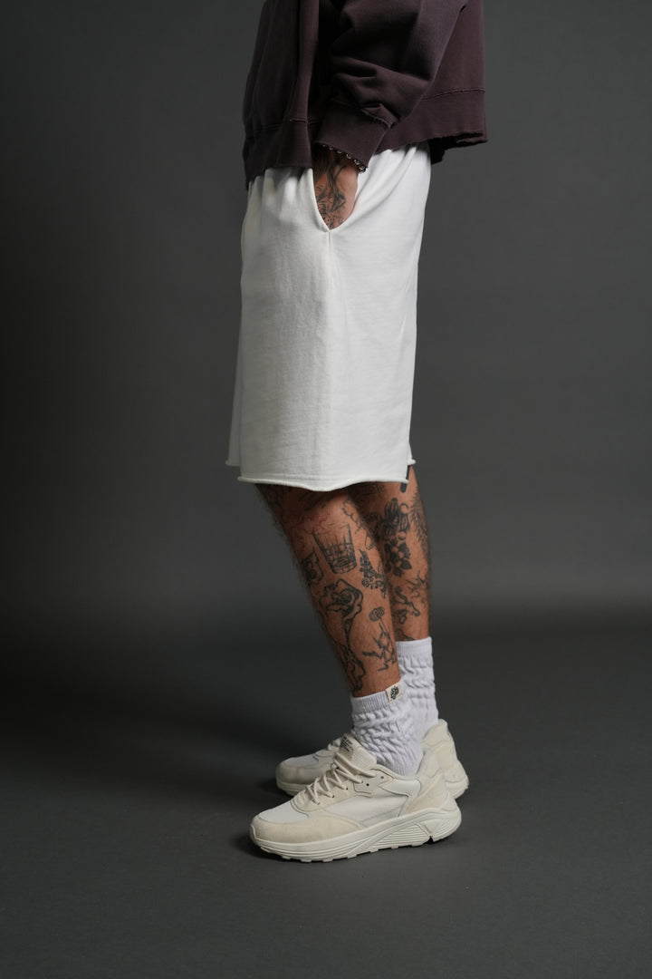 Darc Wandering Grunge Brock Sweat Shorts in Cream
