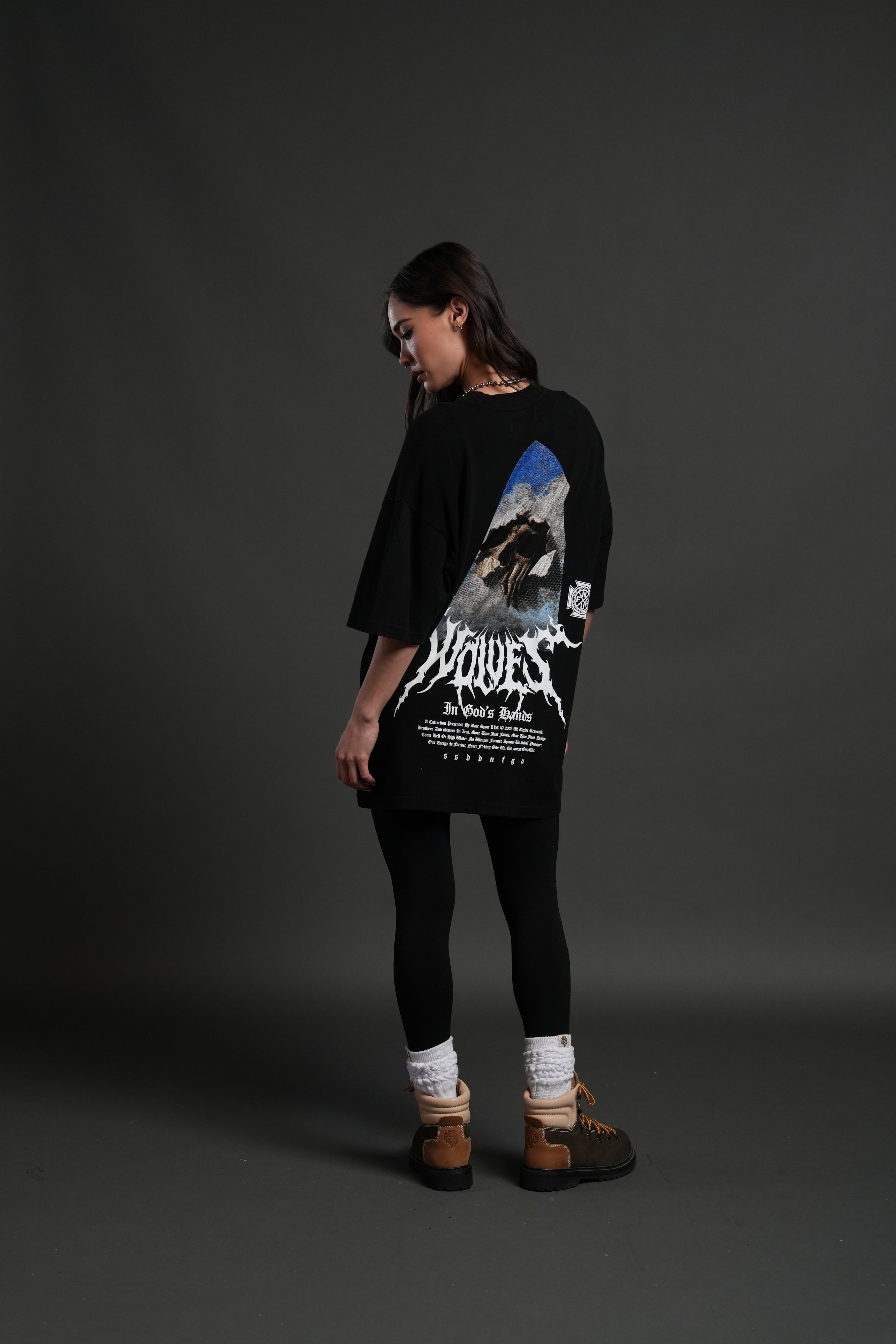 Through The Clouds "Premium" Oversized Tee in Black