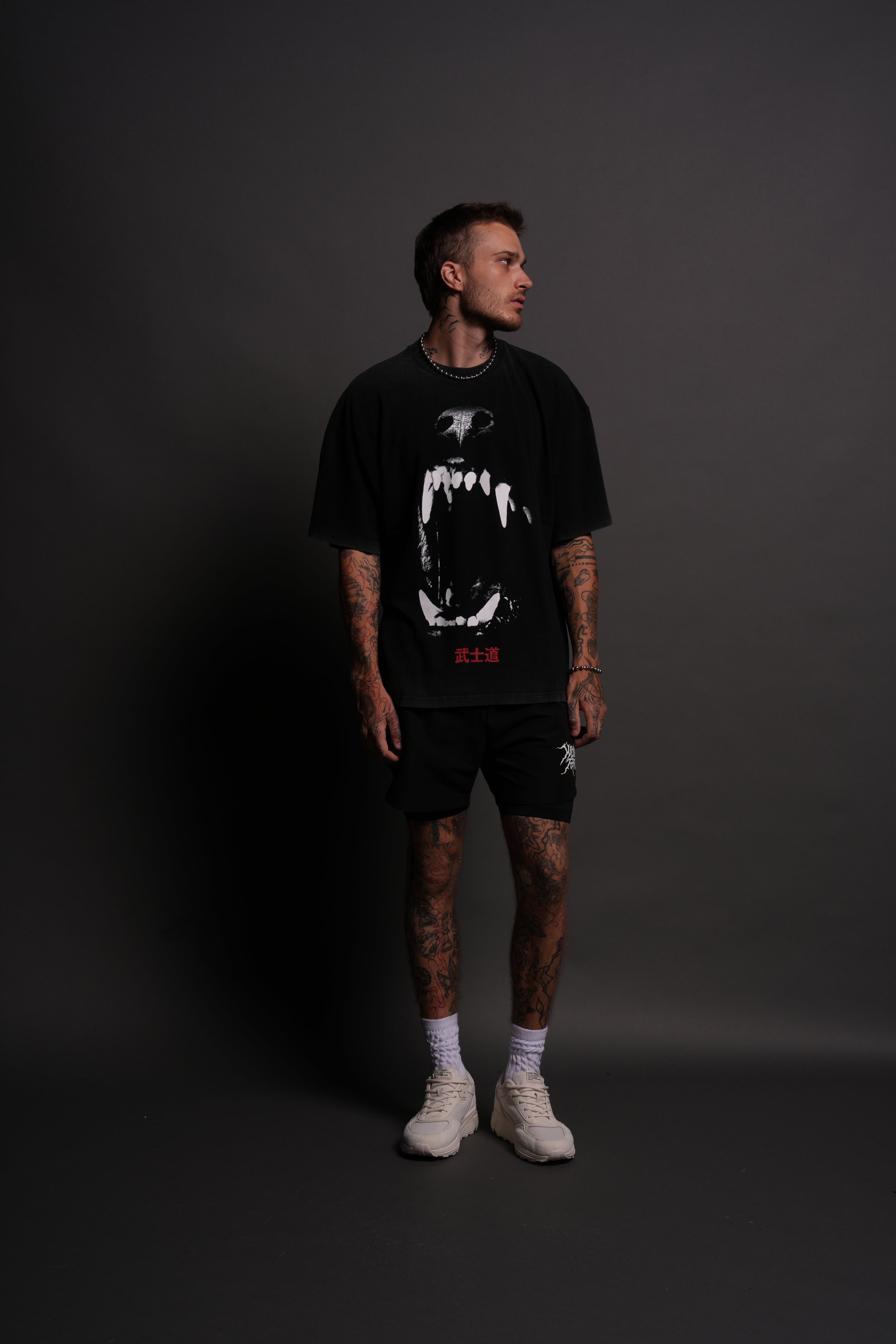 Blood Thirsty Kanji "Premium" Oversized Tee in Black