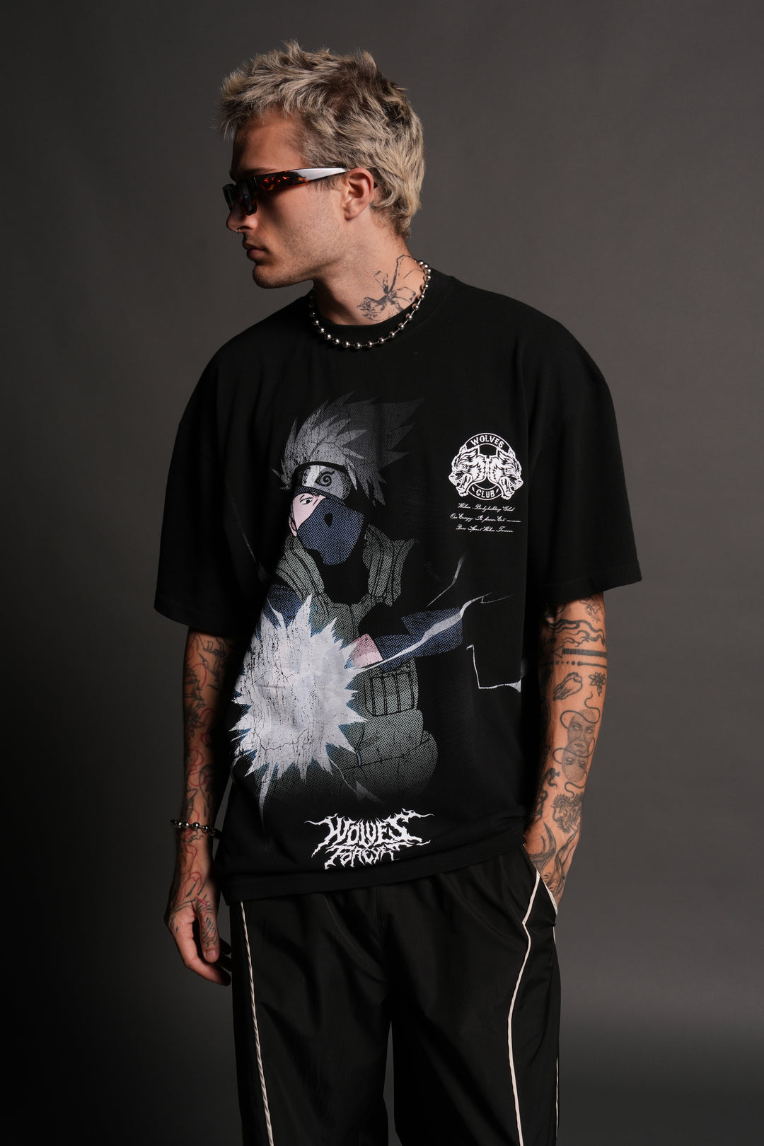 Kakashi Hatake "Side-By-Side" Series Premium Tee in Black