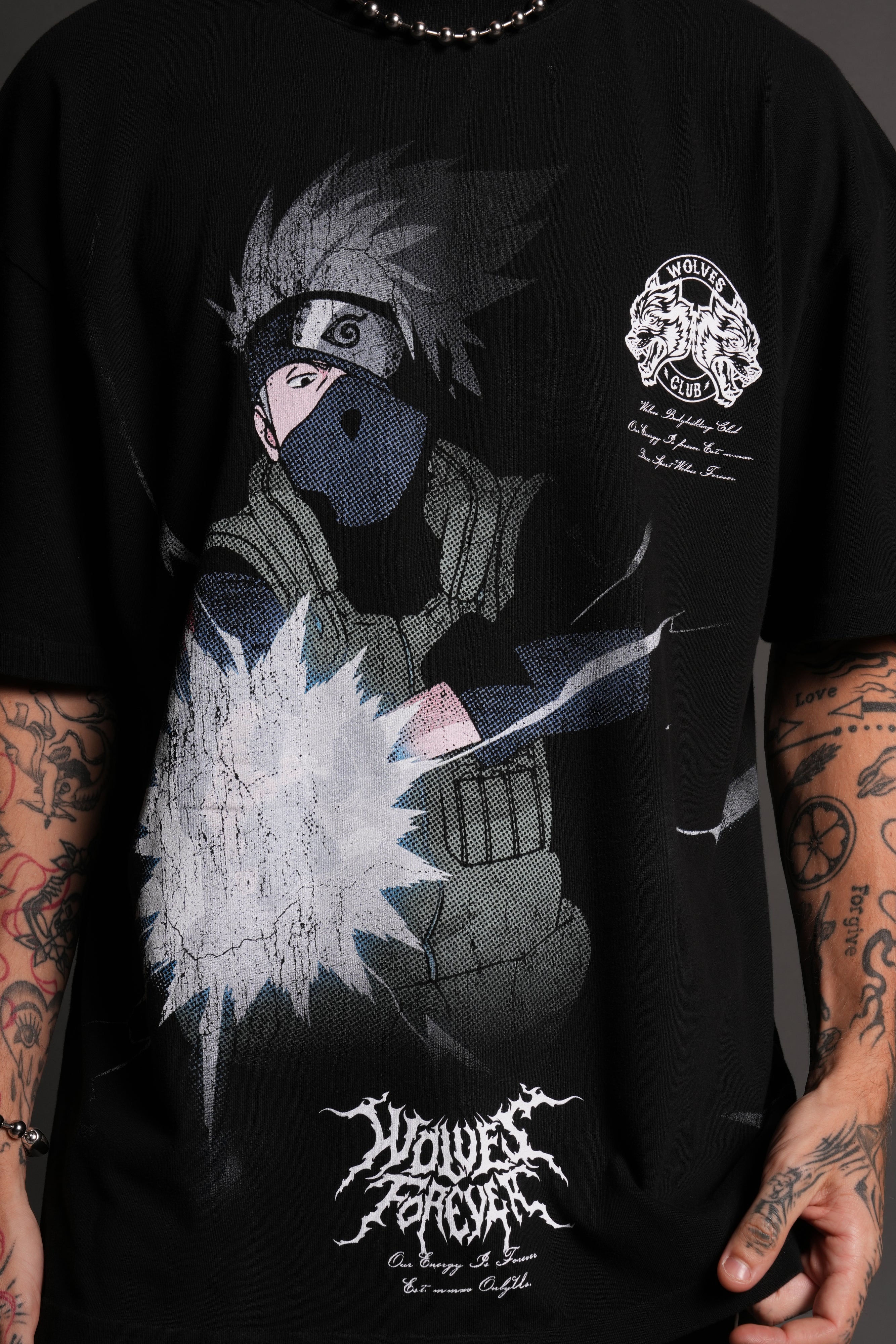 Kakashi Hatake "Side-By-Side" Series Premium Tee in Black