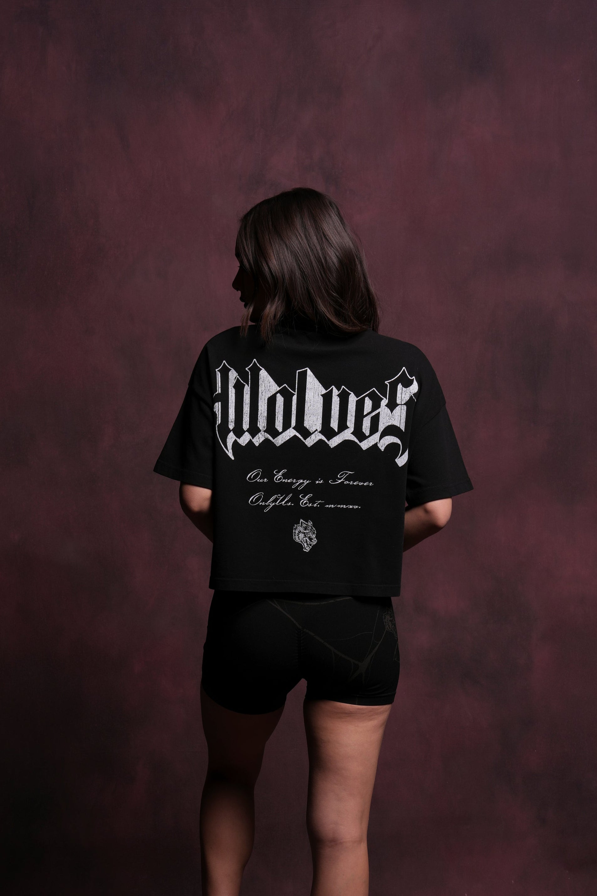 Her Darcness Ultrawide "Premium" (Cropped) Tee in Black