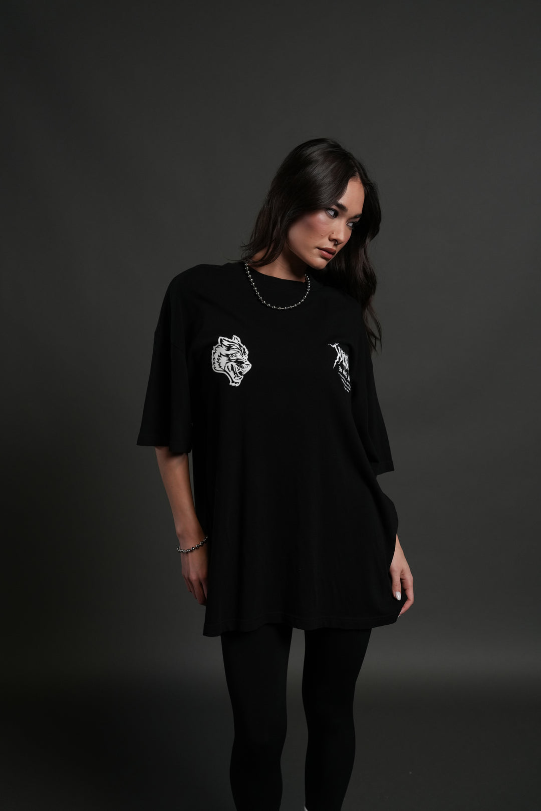 Through The Clouds "Premium" Oversized Tee in Black