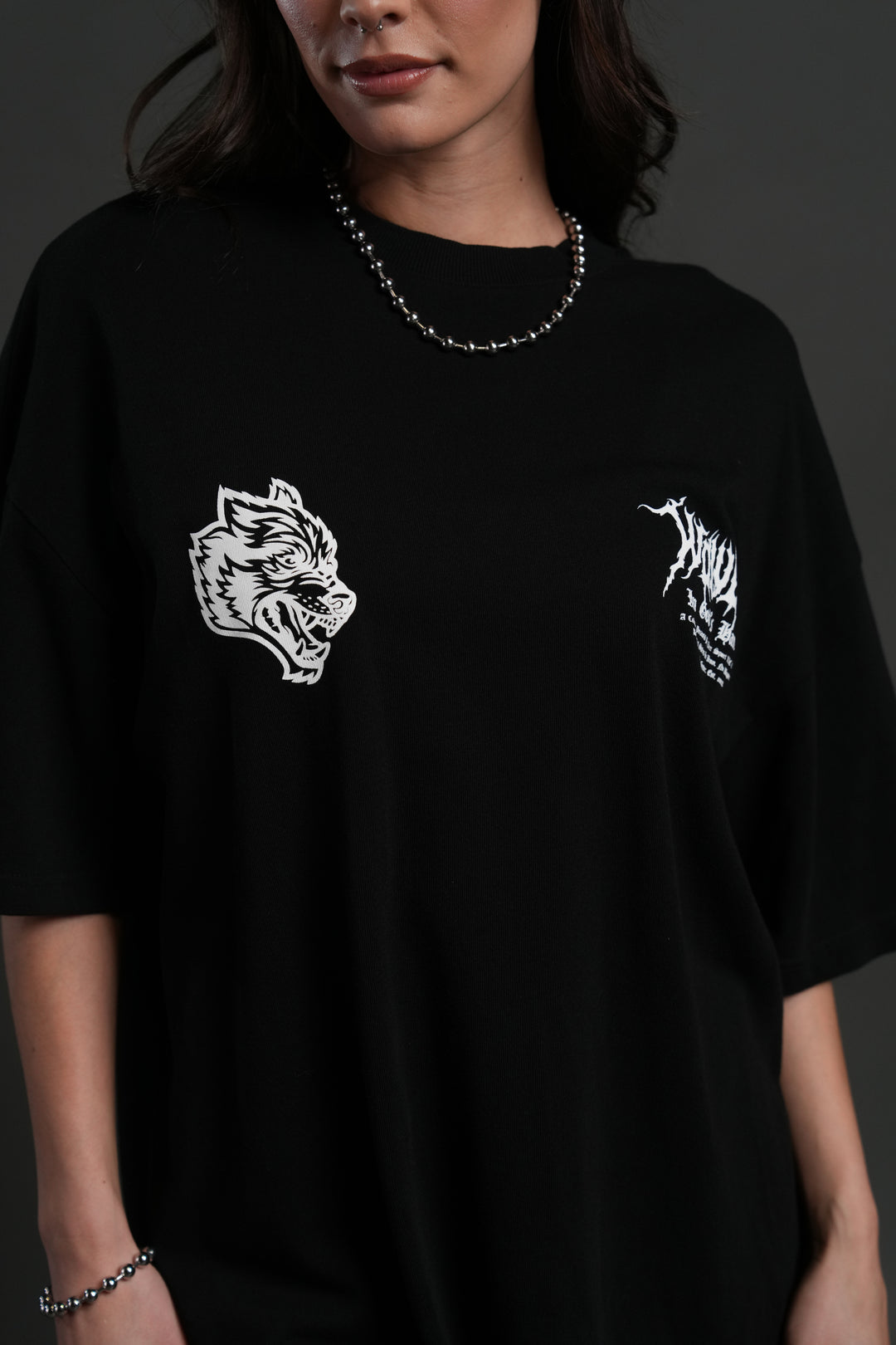 Through The Clouds "Premium" Oversized Tee in Black