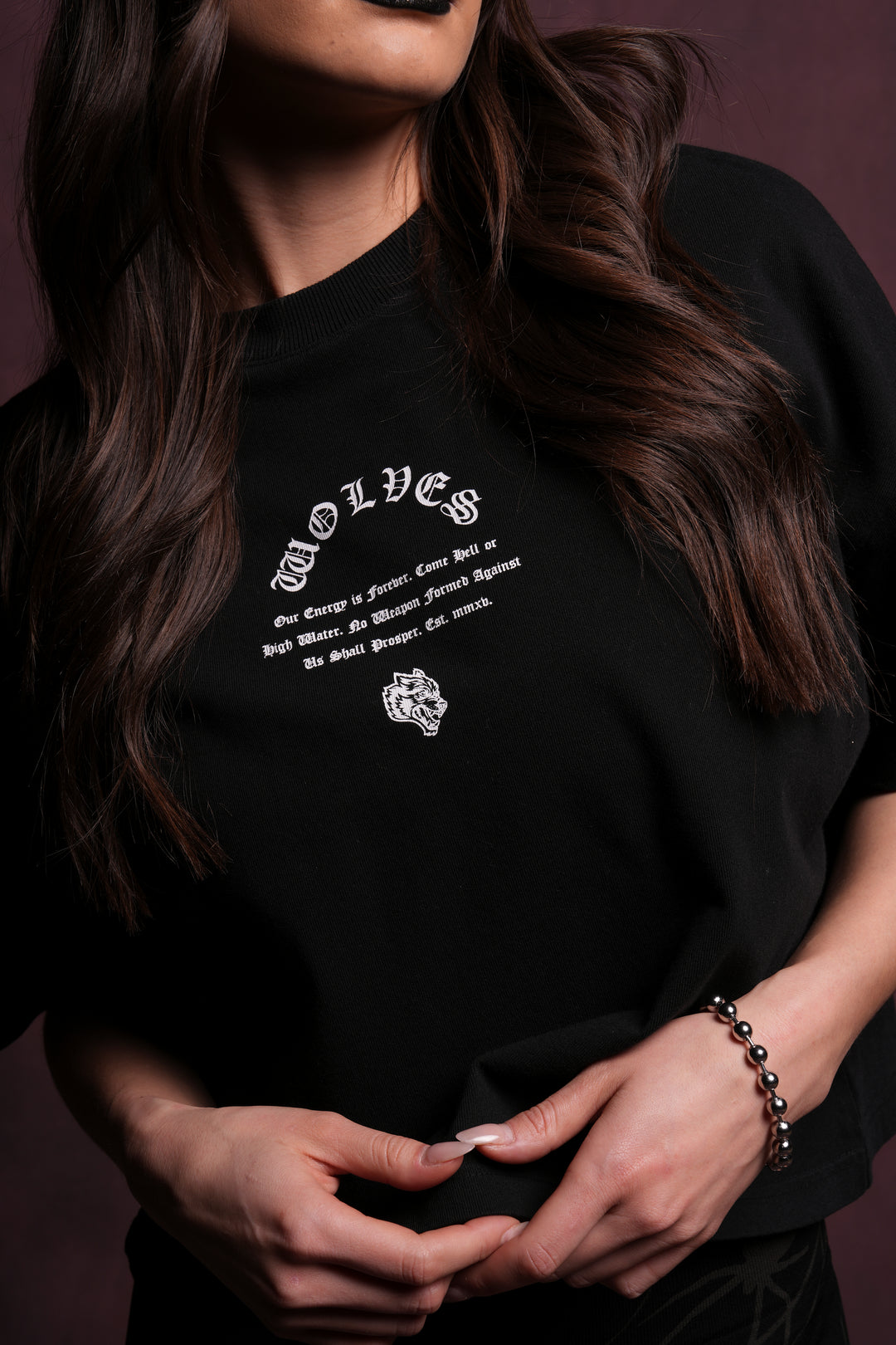 Her Darcness Ultrawide "Premium" (Cropped) Tee in Black