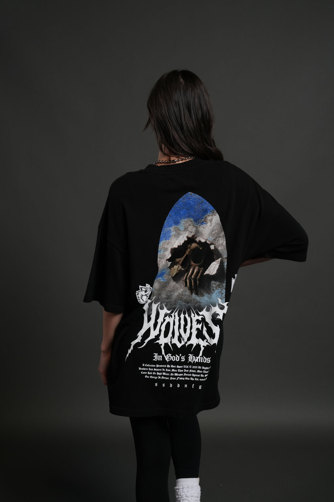 Through The Clouds "Premium" Oversized Tee in Black