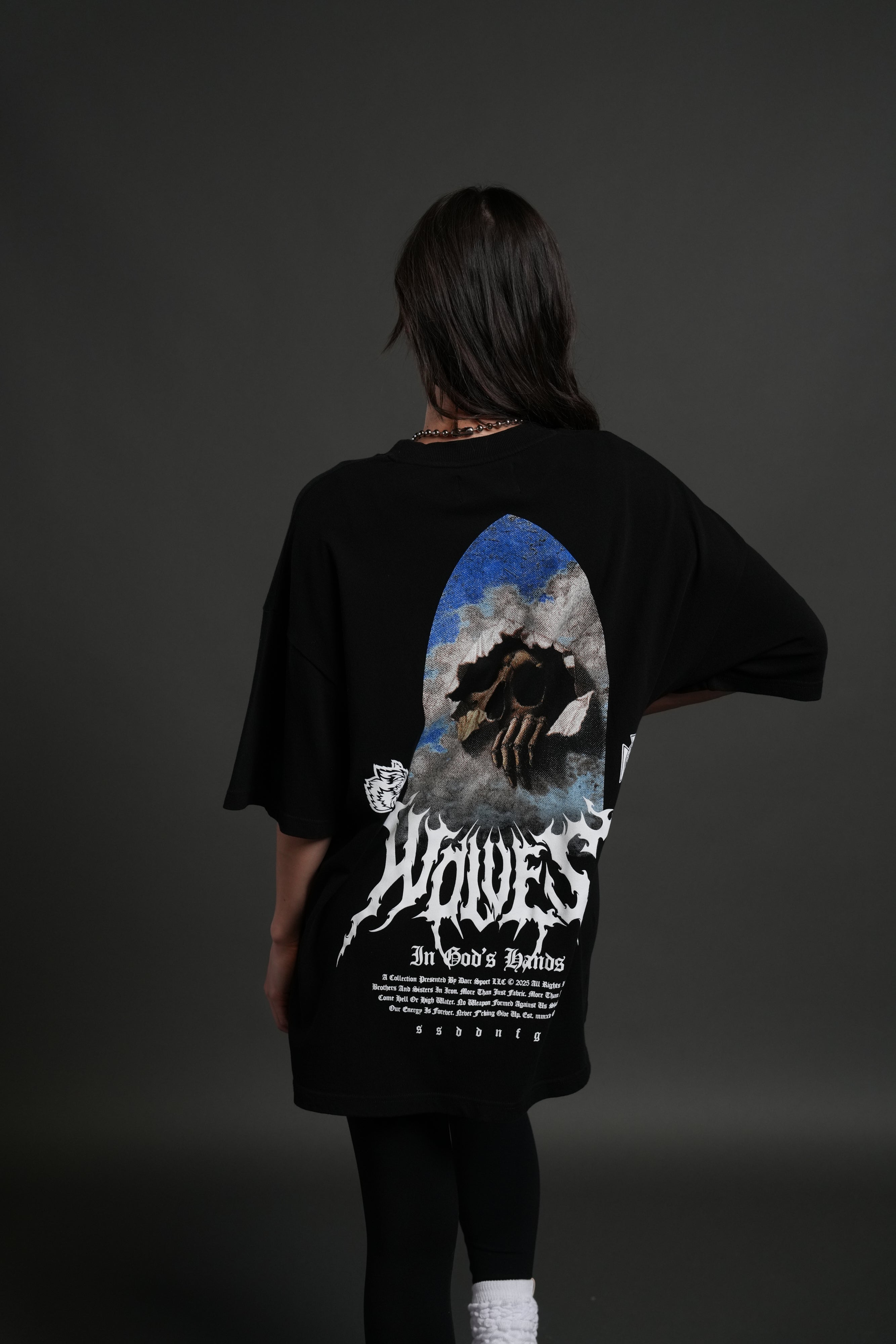 Through The Clouds "Premium" Oversized Tee in Black