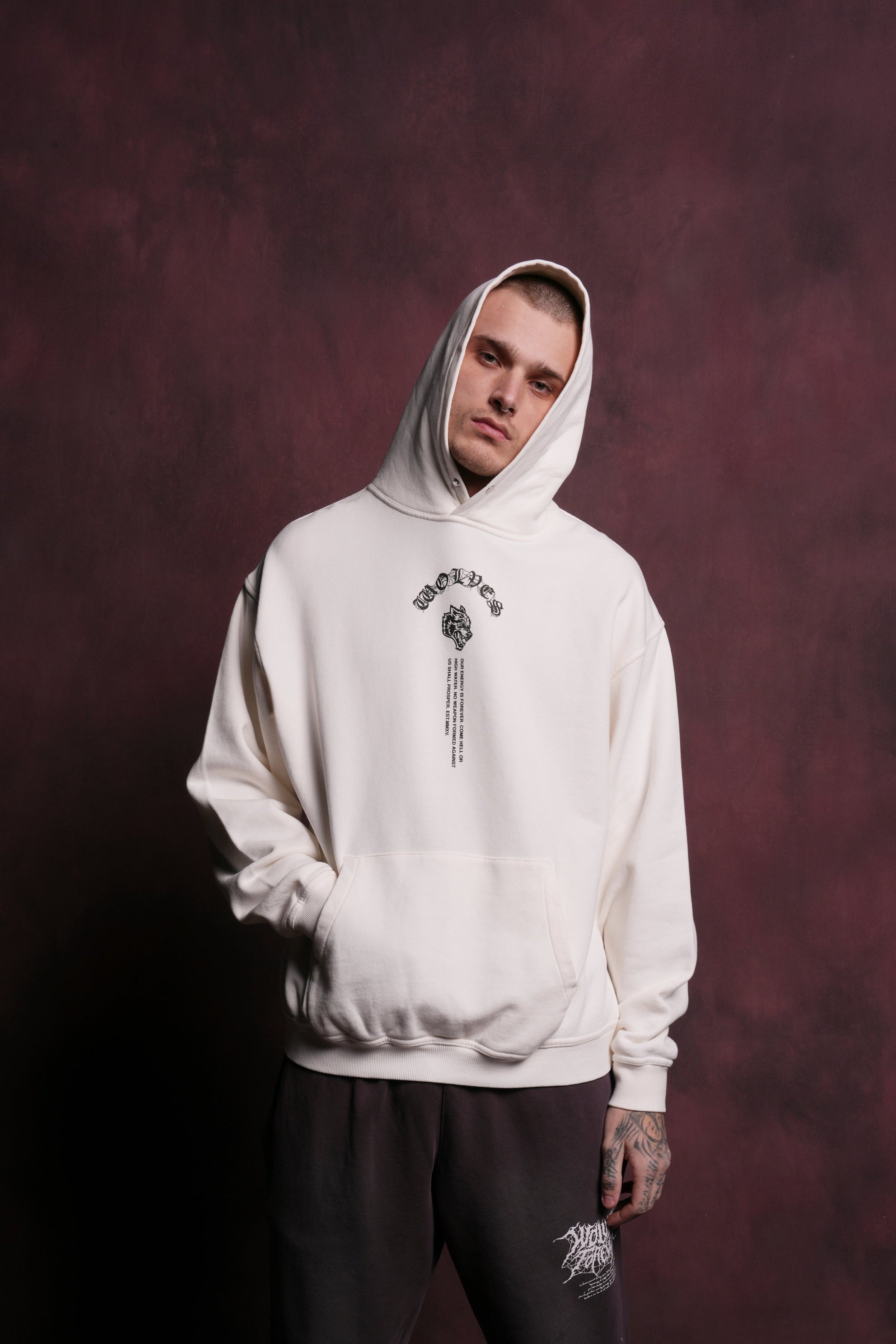 Darc Origin "P" Hoodie in Cream