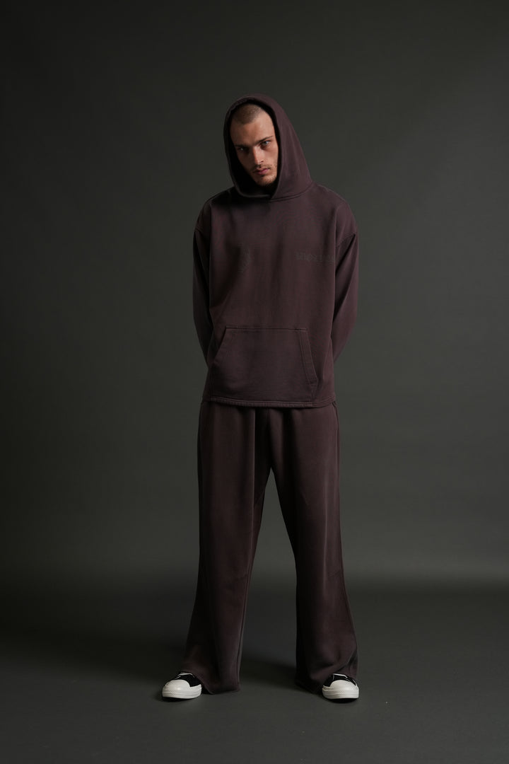 Phantom Night Chopper "Moaty" Hoodie in Darc Garnet Drift Wash