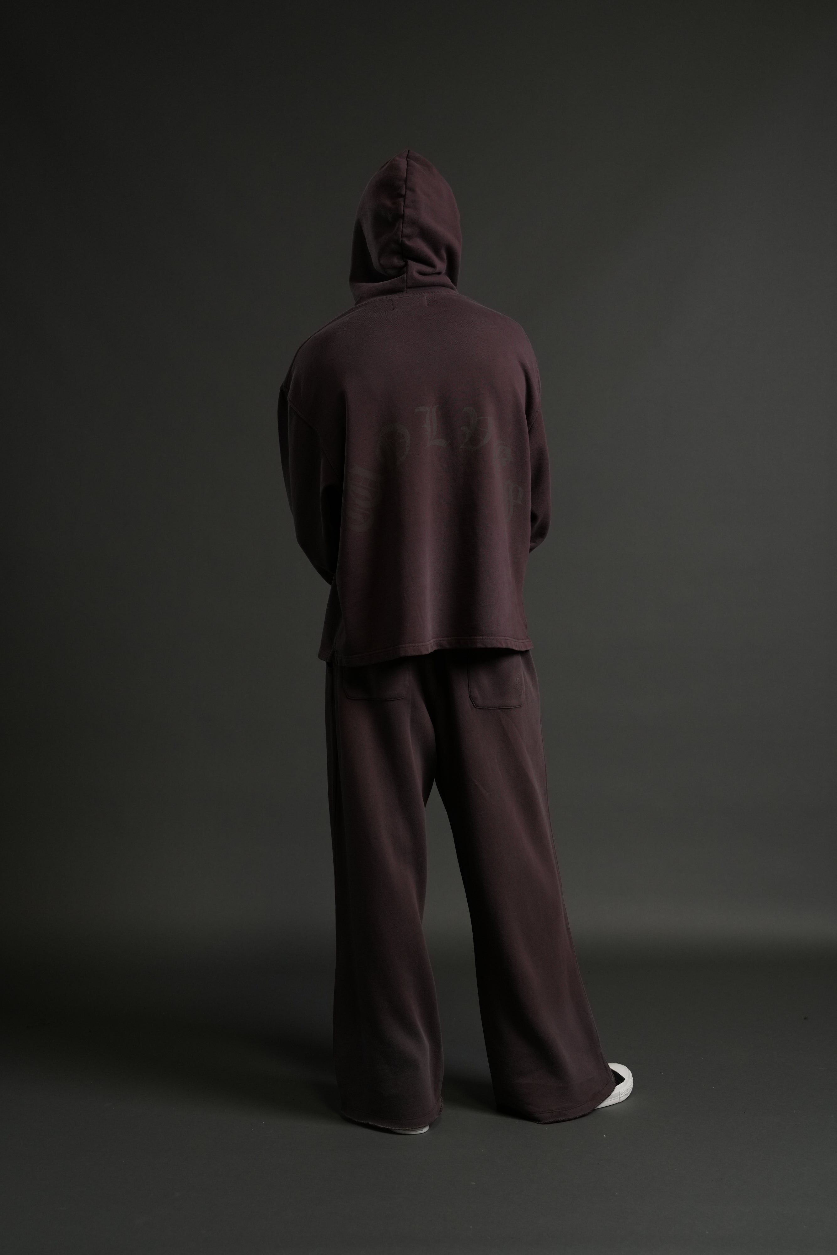 Phantom Night Chopper "Moaty" Hoodie in Darc Garnet Drift Wash