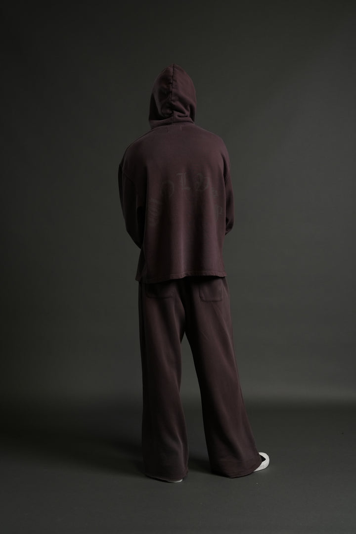 Phantom Night Chopper "Moaty" Hoodie in Darc Garnet Drift Wash